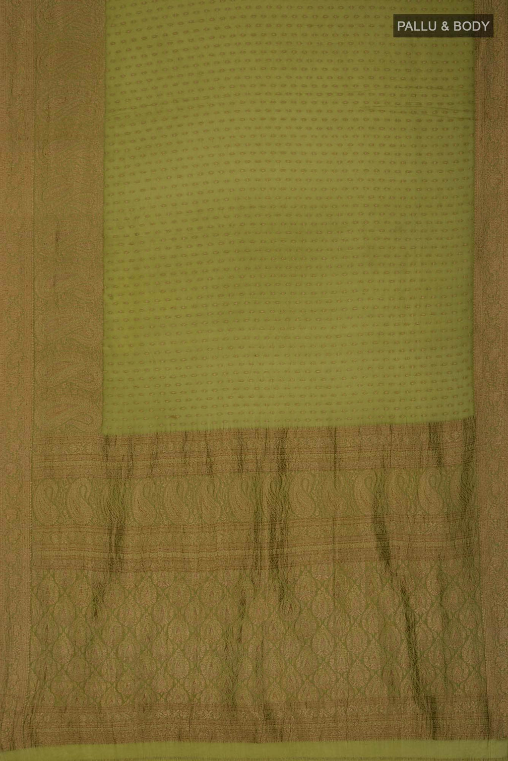 Mehandi Green Mysore Crepe Saree