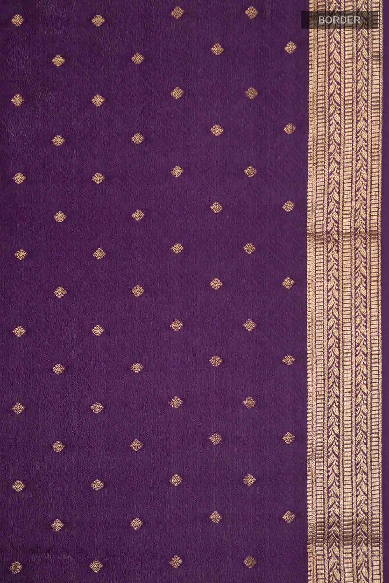 Violet Crepe Saree