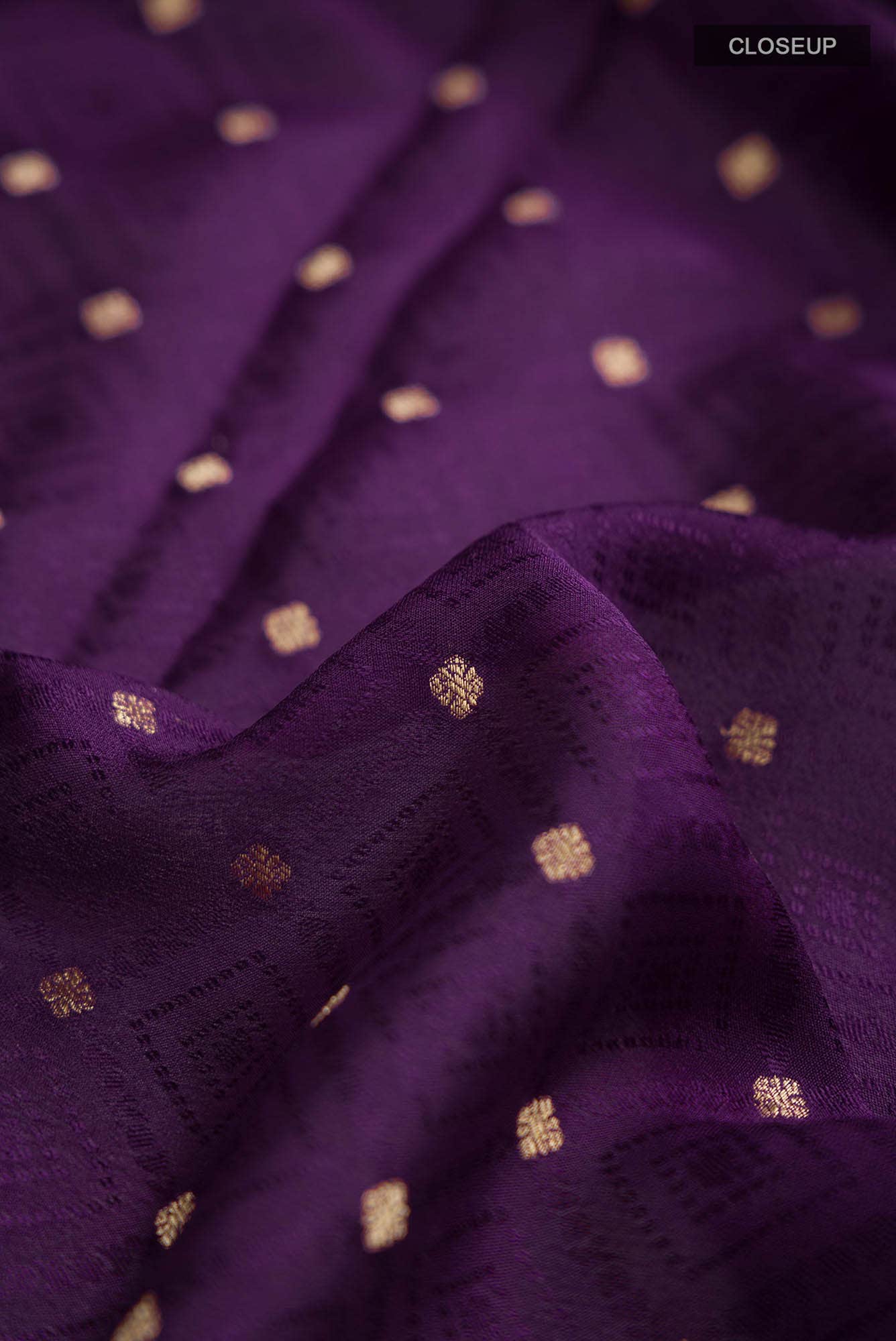 Violet Crepe Saree