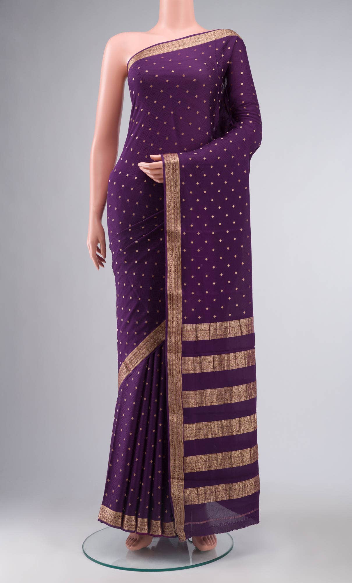 Violet Crepe Saree