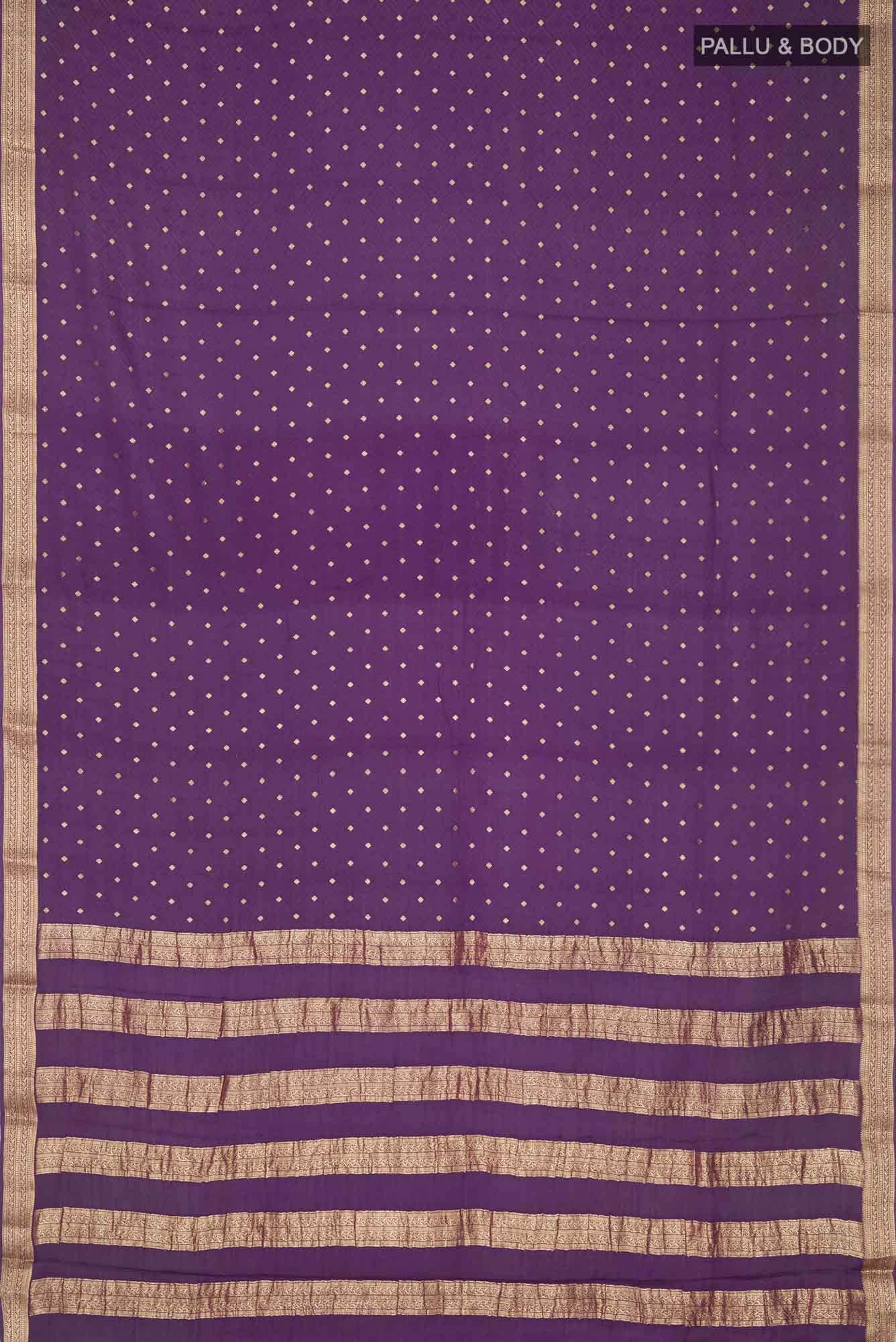 Violet Crepe Saree