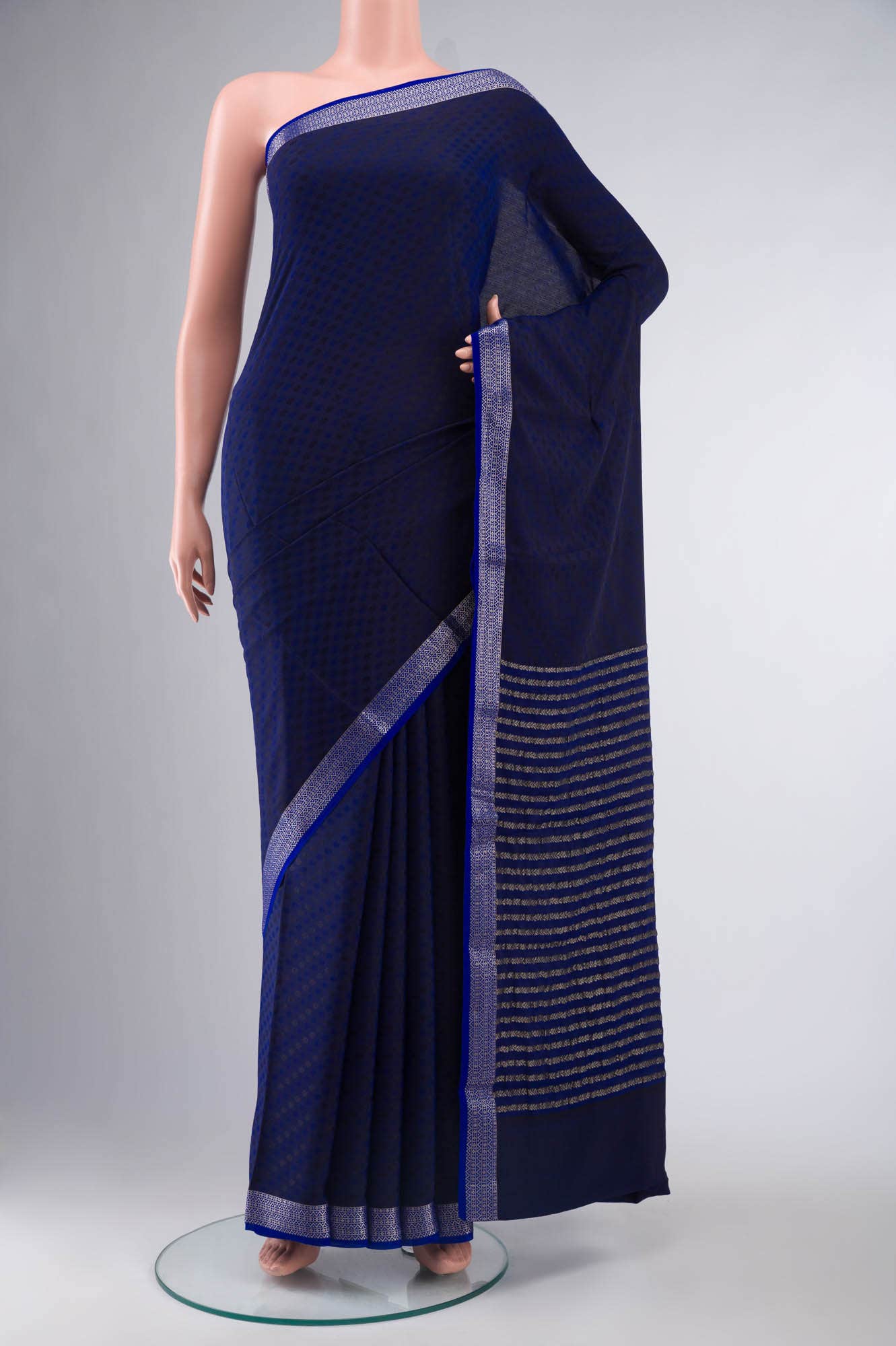 Navy Blue Georgette Saree