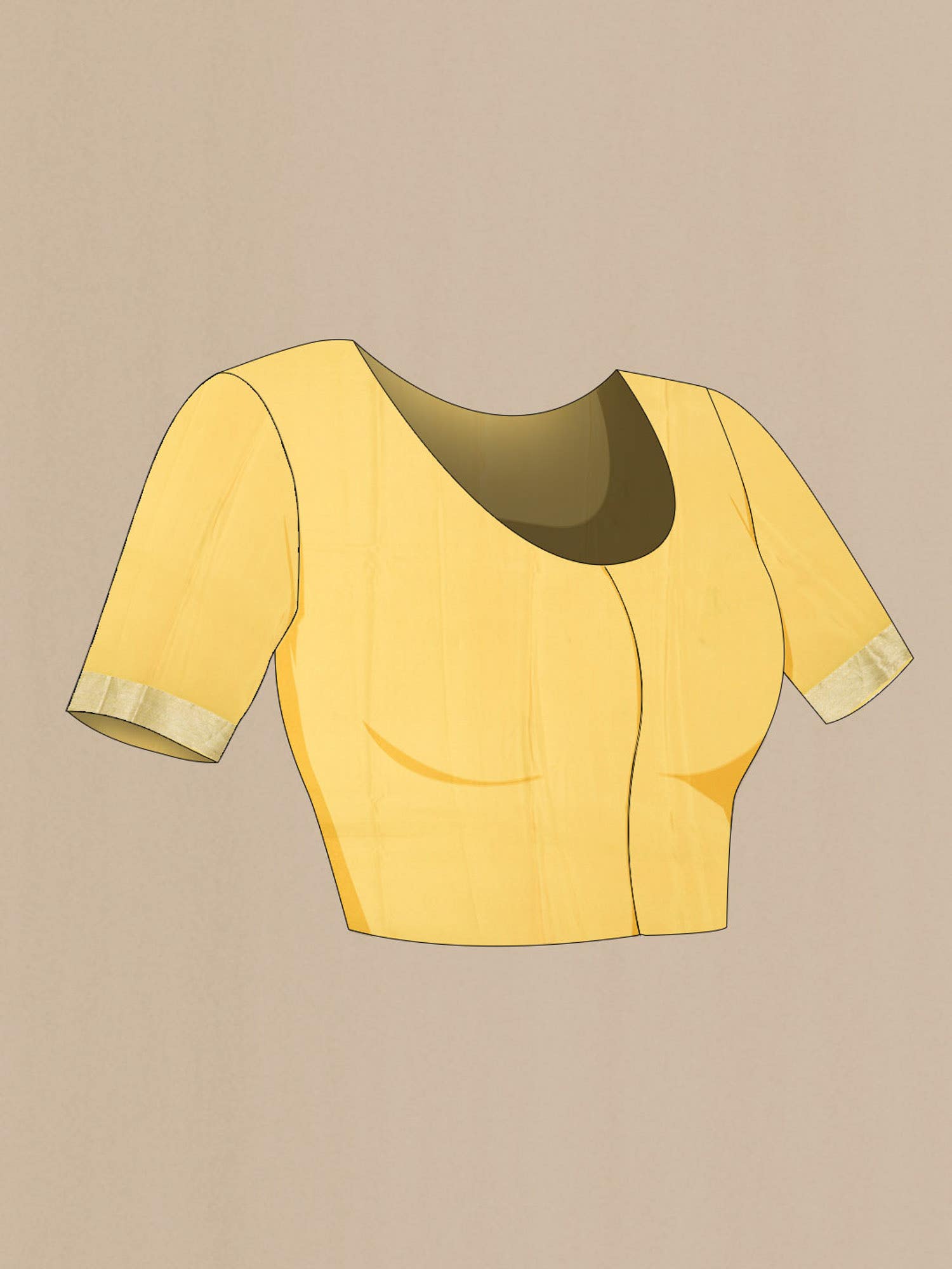 Yellow Mysore Crepe Saree