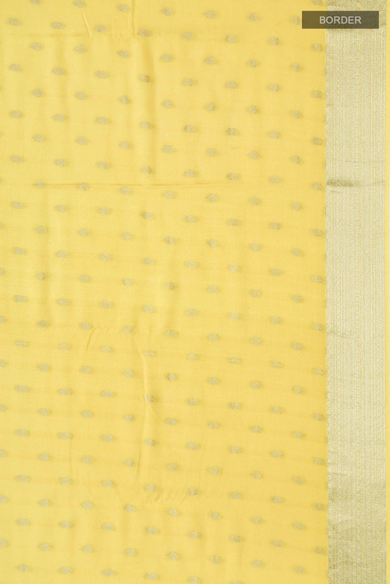 Yellow Mysore Crepe Saree