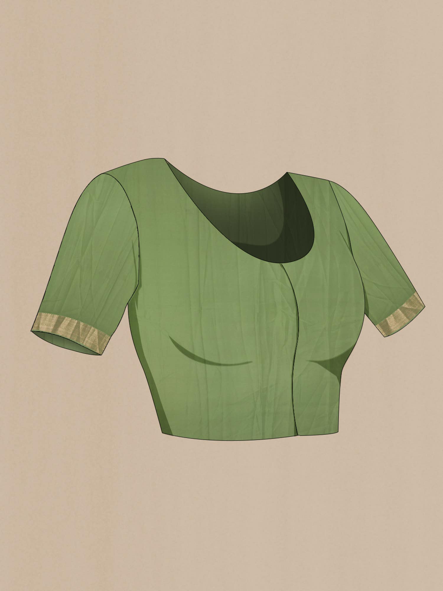 Green Mysore Crepe Saree