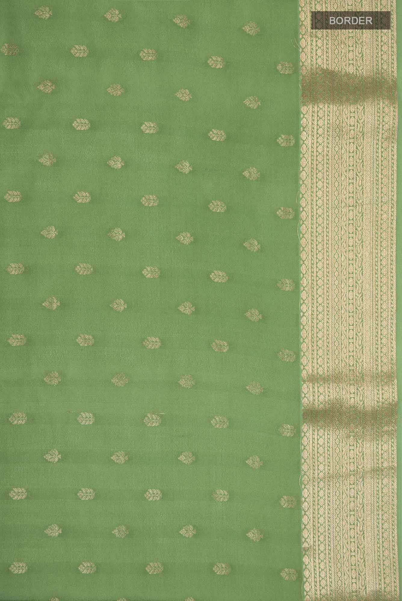 Green Mysore Crepe Saree