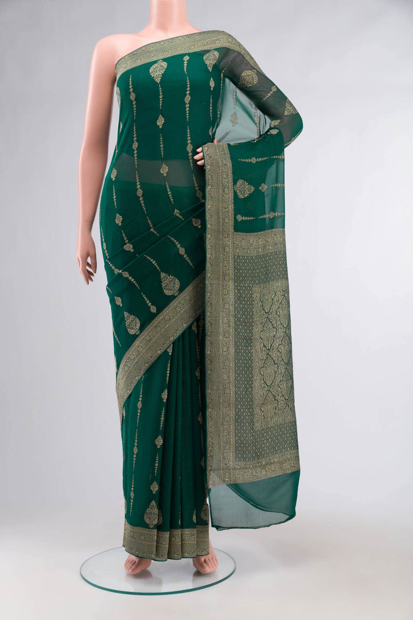 Green Georgette Saree