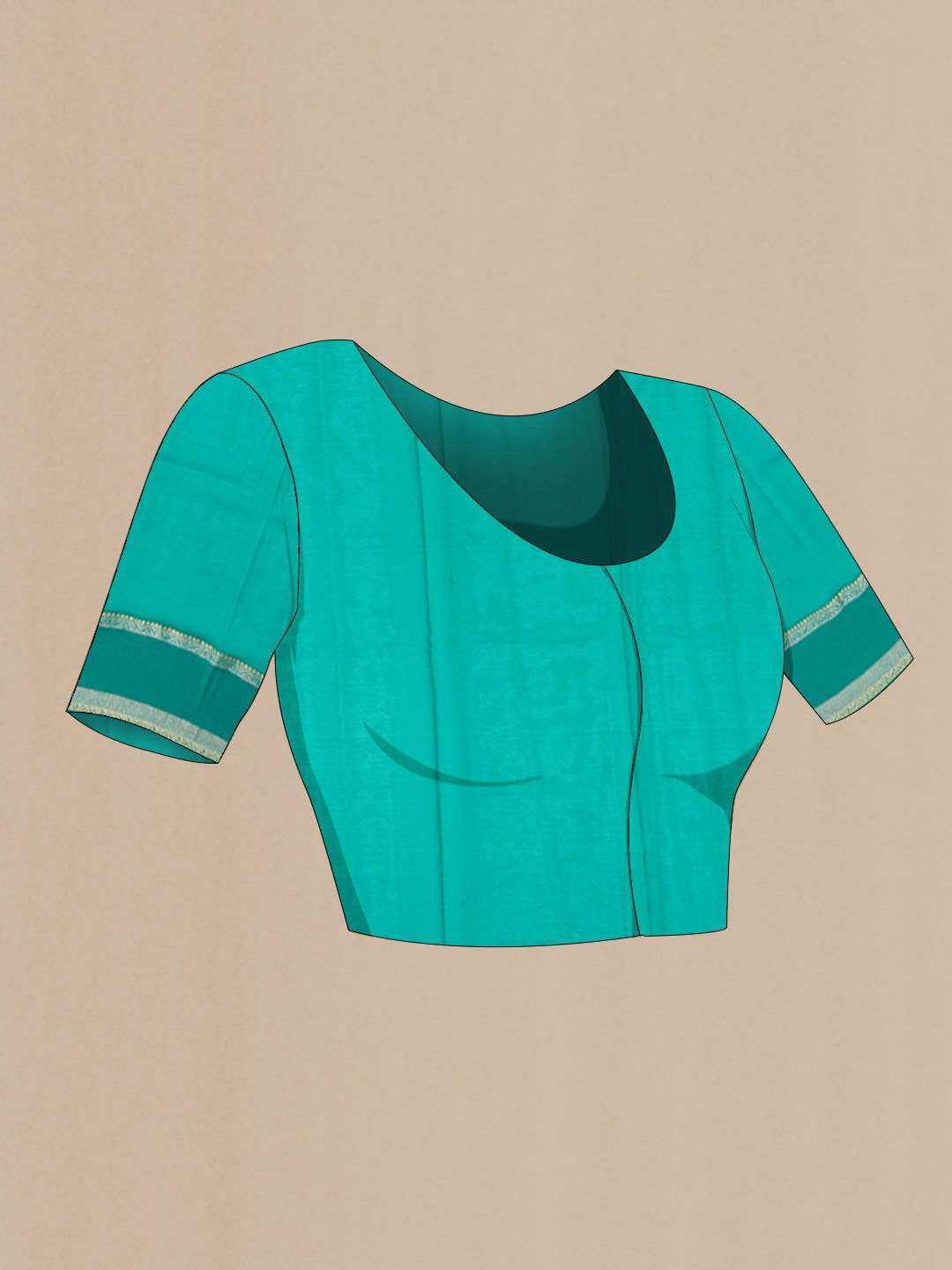Teal Mysore Chiffon Saree
