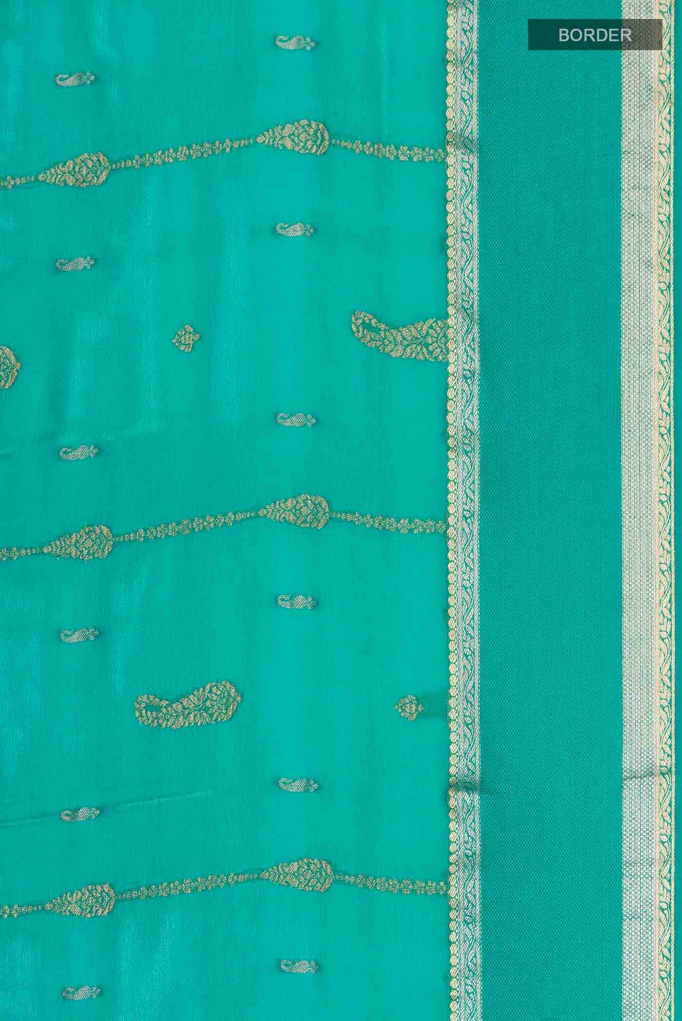 Teal Mysore Chiffon Saree