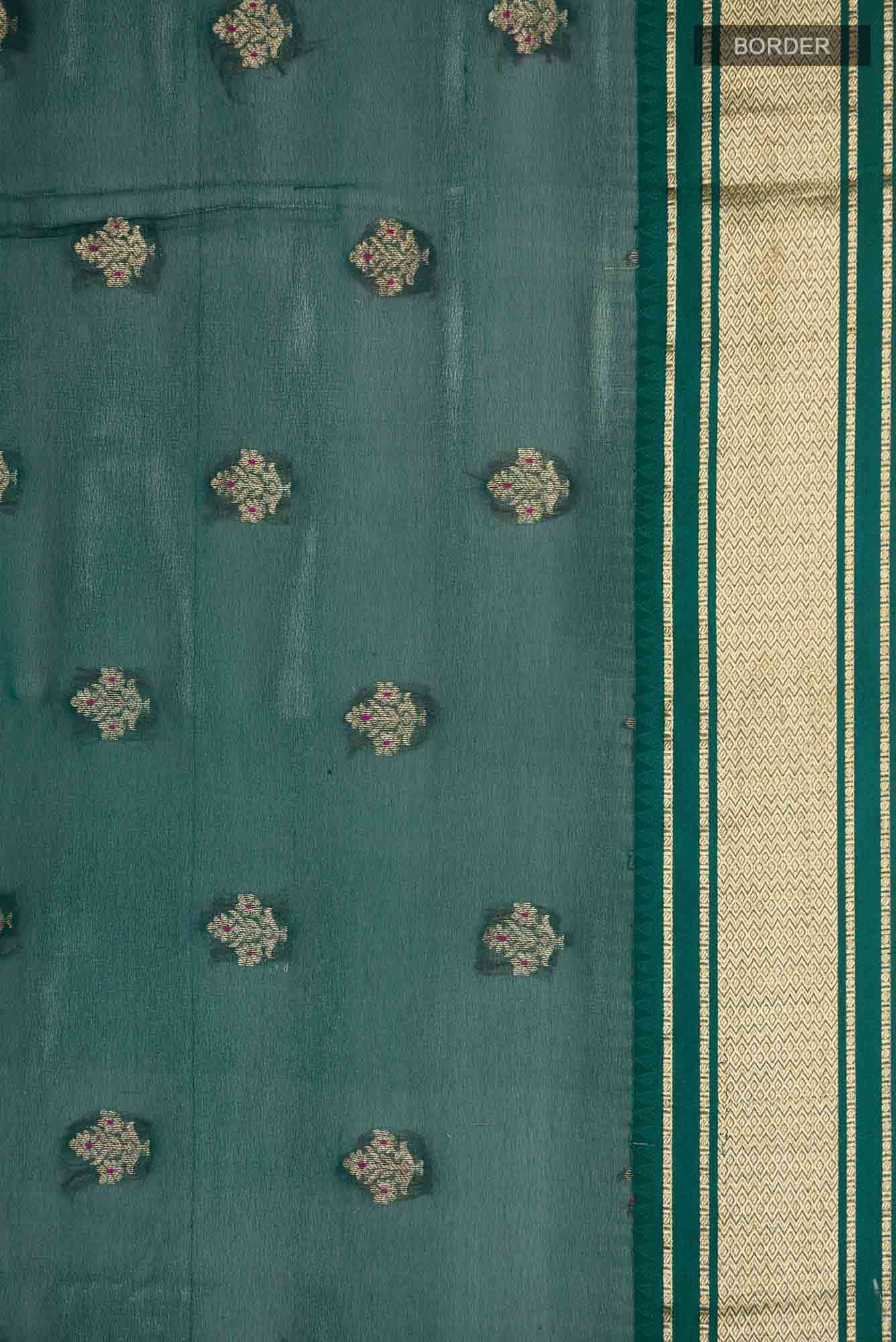 Green Crepe Saree