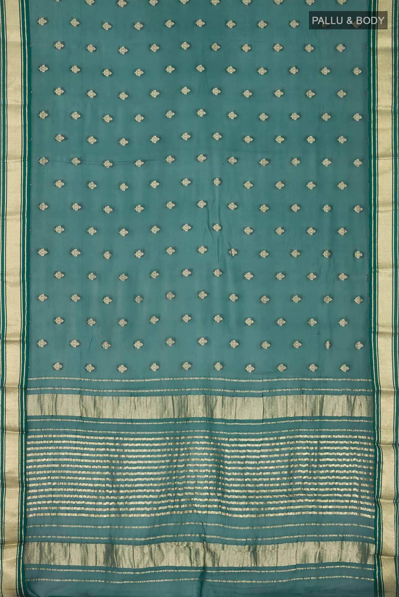 Green Crepe Saree