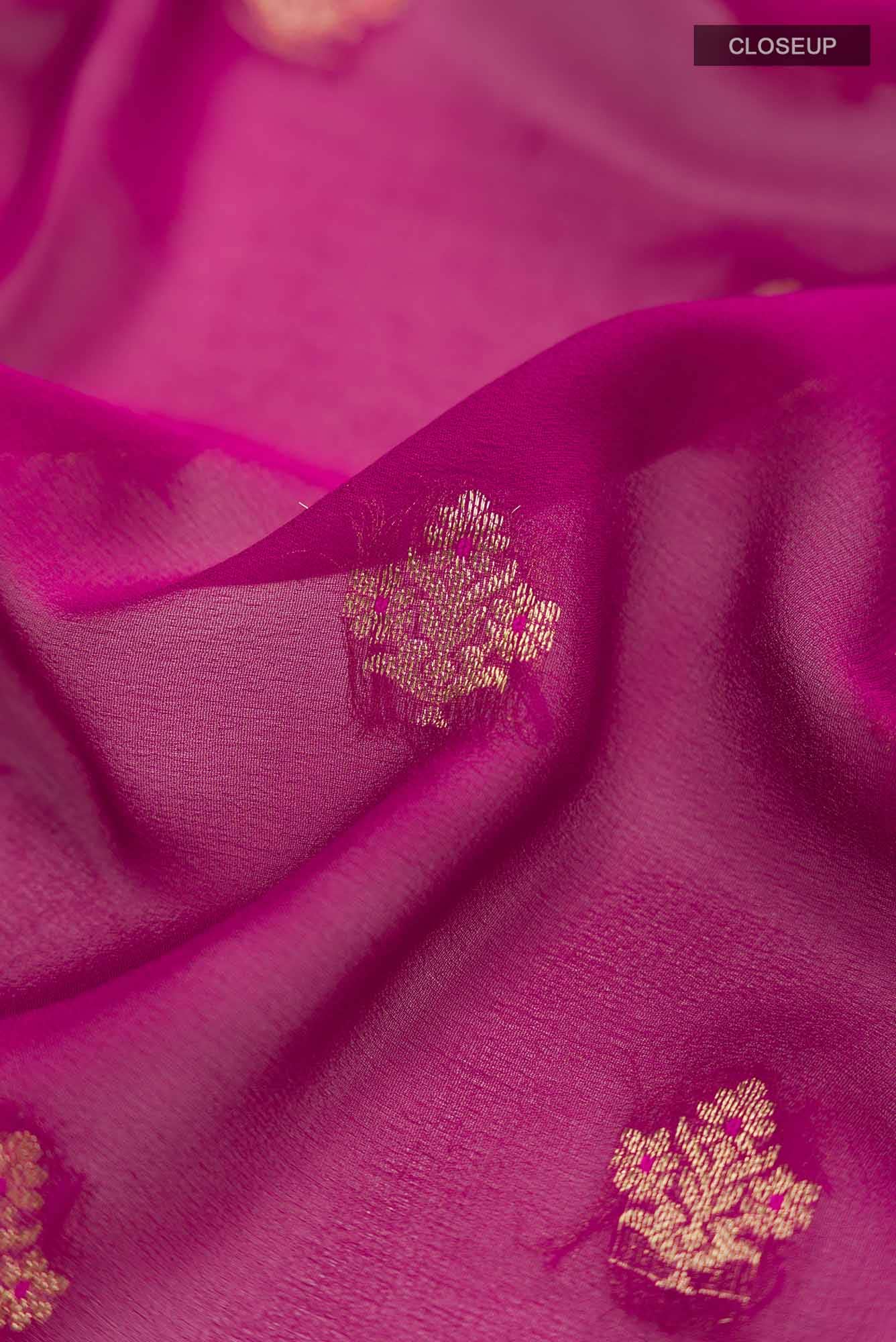 Dark Pink Mysore Georgette Saree
