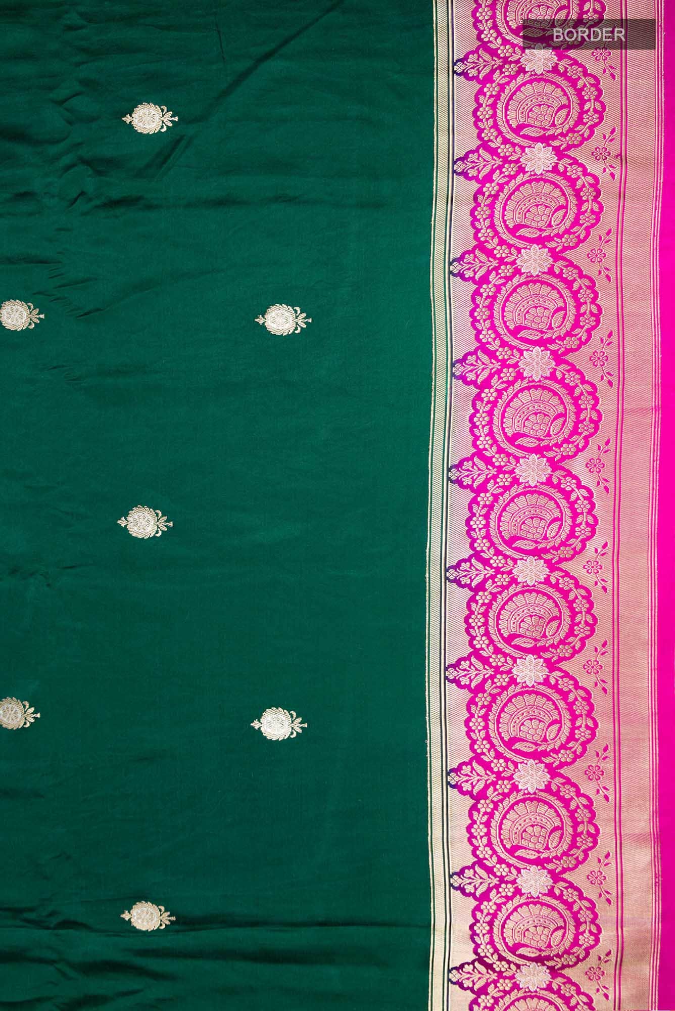 Green Banarasi Katan Silk Saree