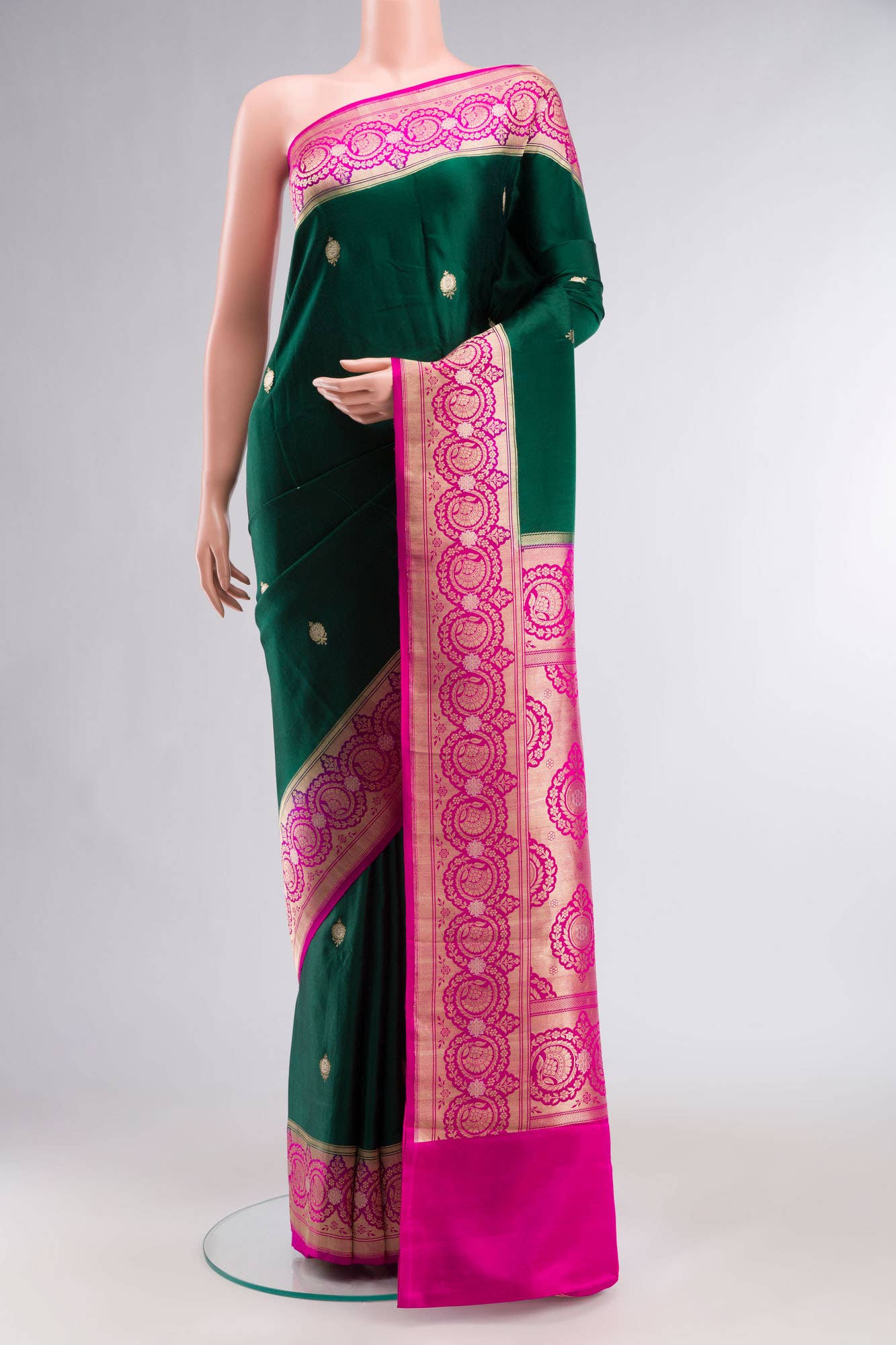 Green Banarasi Katan Silk Saree