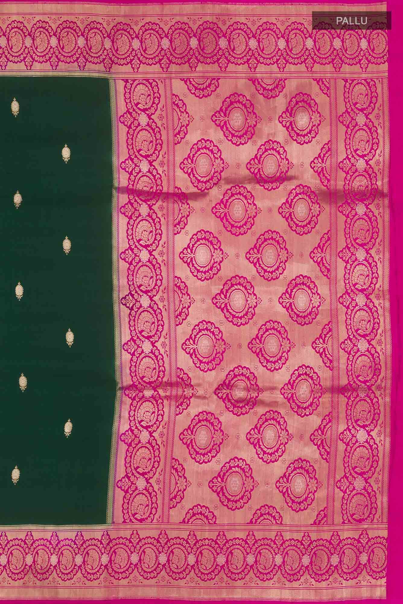 Green Banarasi Katan Silk Saree