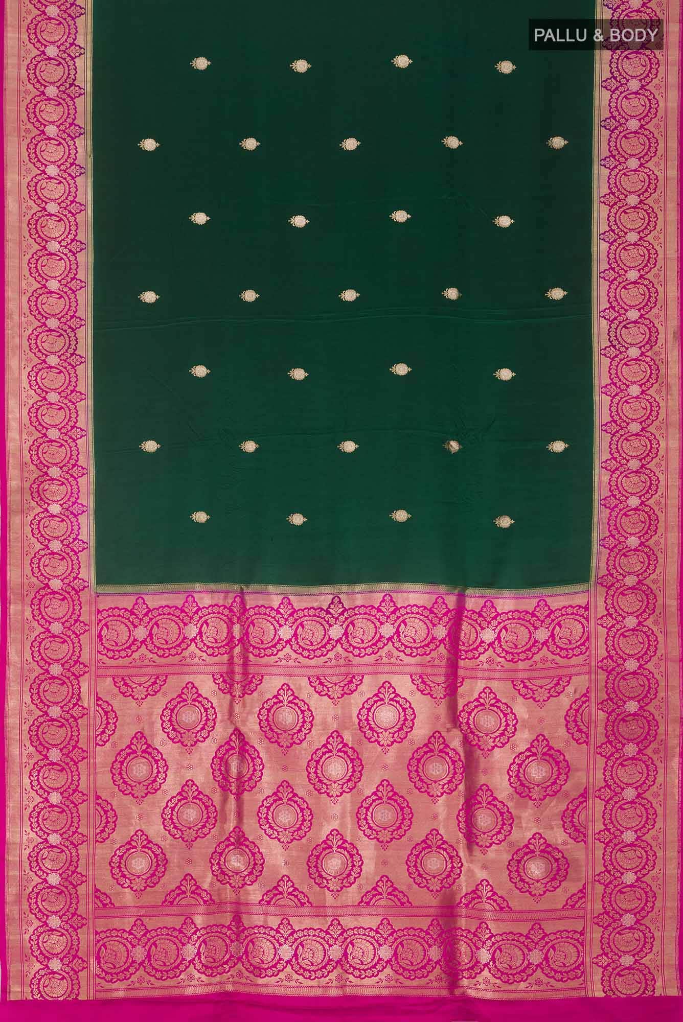 Green Banarasi Katan Silk Saree
