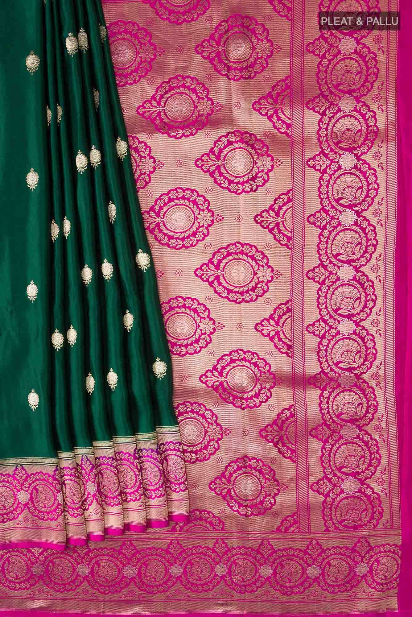 Green Banarasi Katan Silk Saree