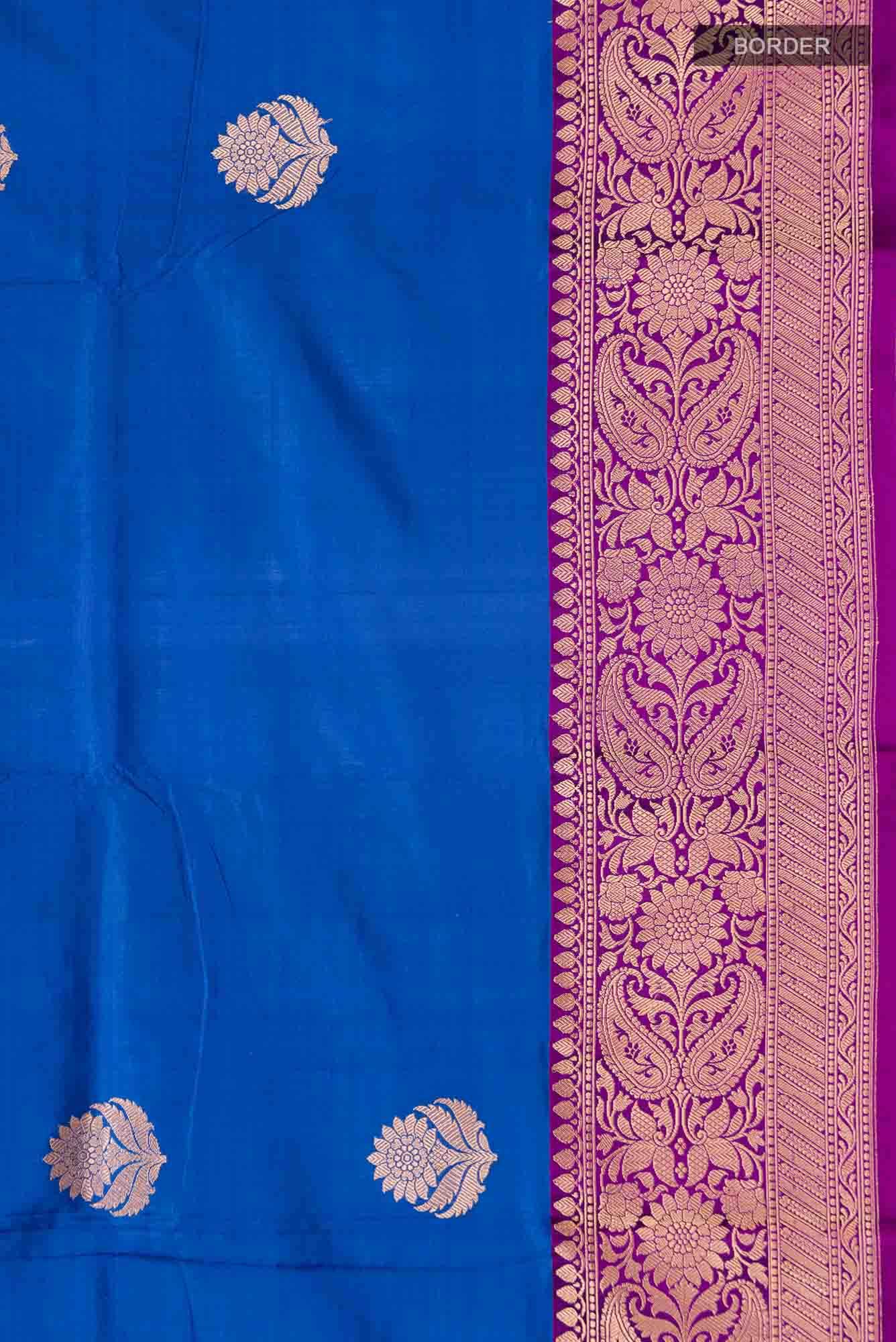 Blue Banarasi Katan Silk Saree