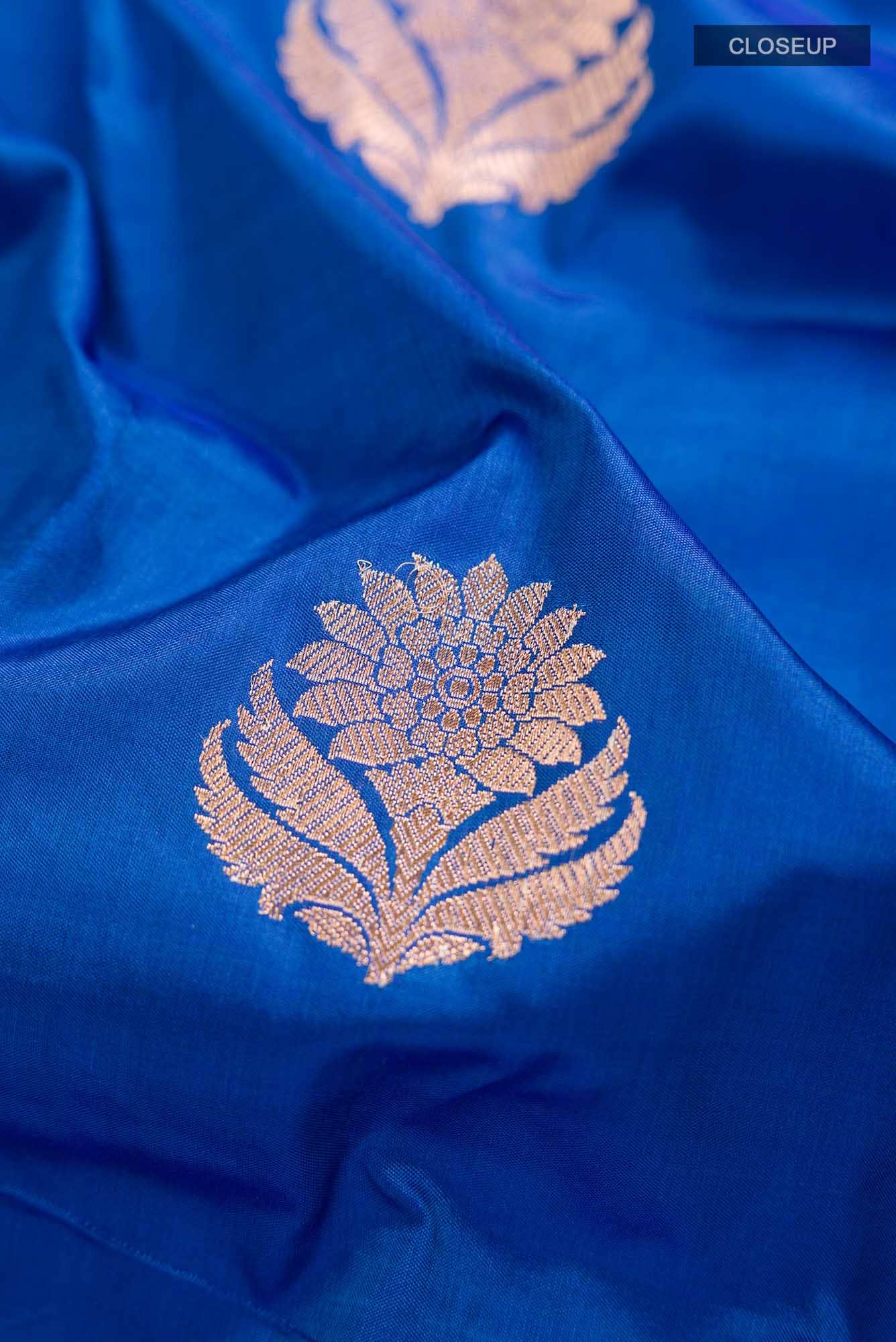 Blue Banarasi Katan Silk Saree