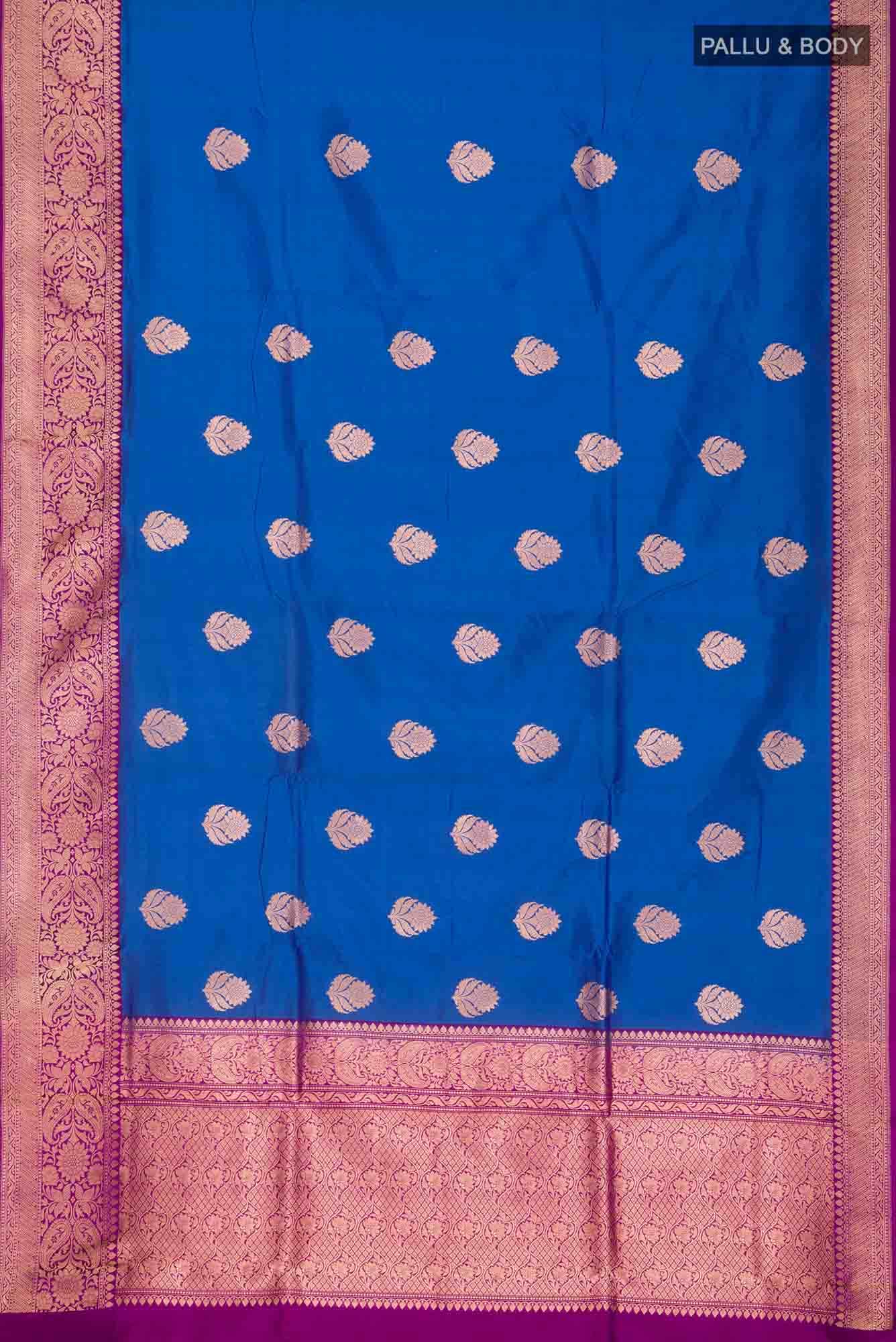 Blue Banarasi Katan Silk Saree
