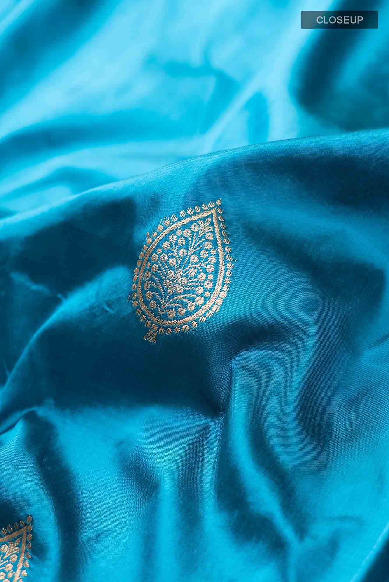 Blue Banarasi Katan Silk Saree