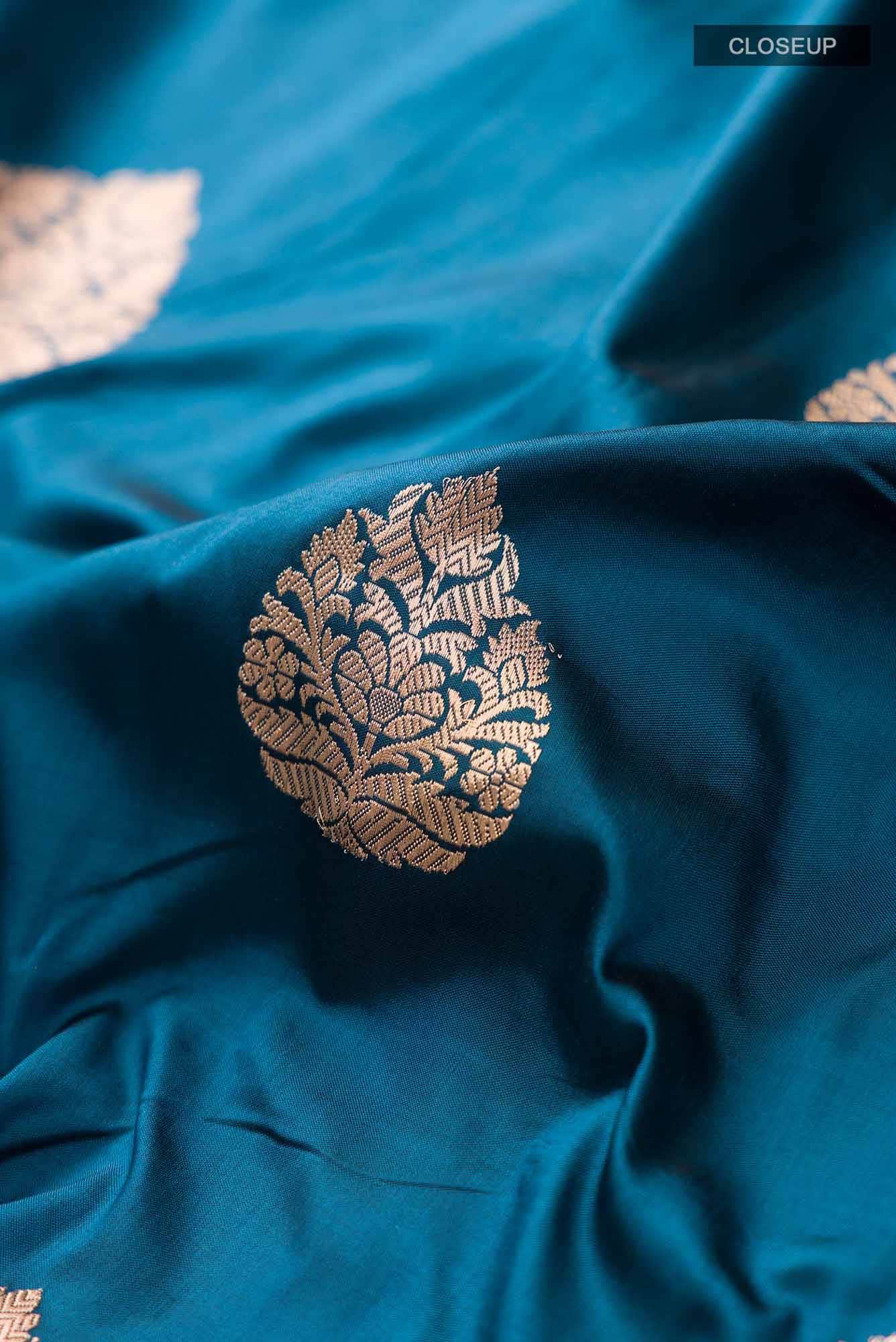 Blue Banarasi Katan Silk Saree