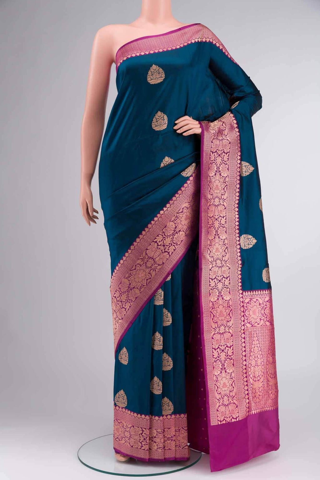 Blue Banarasi Katan Silk Saree