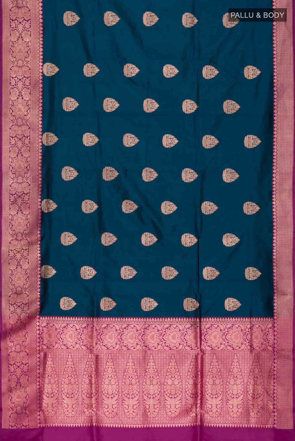 Blue Banarasi Katan Silk Saree