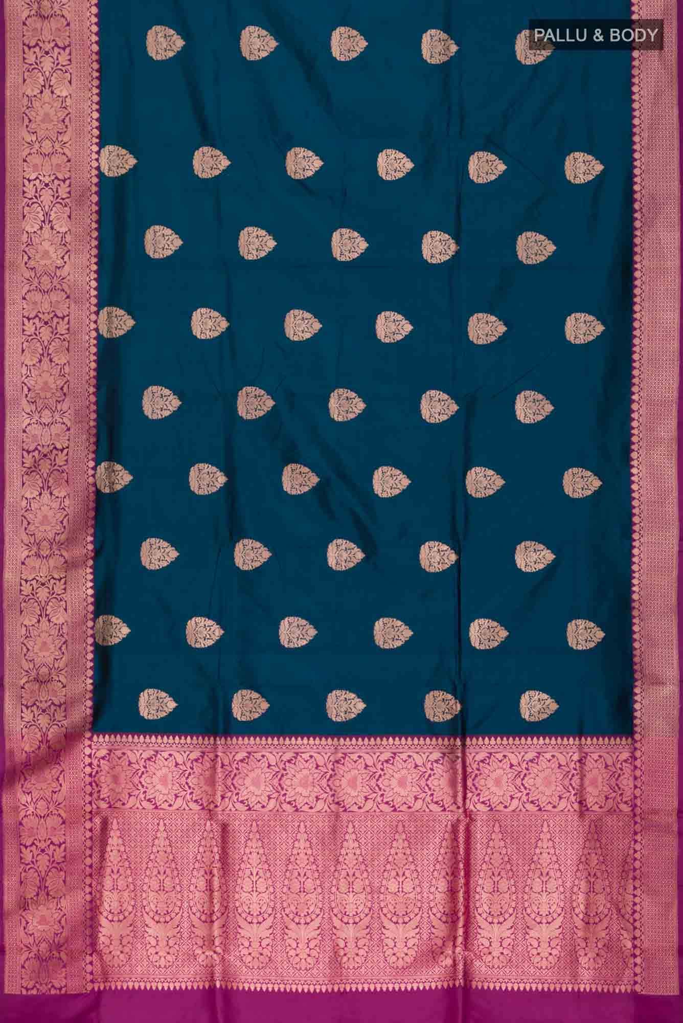 Blue Banarasi Katan Silk Saree