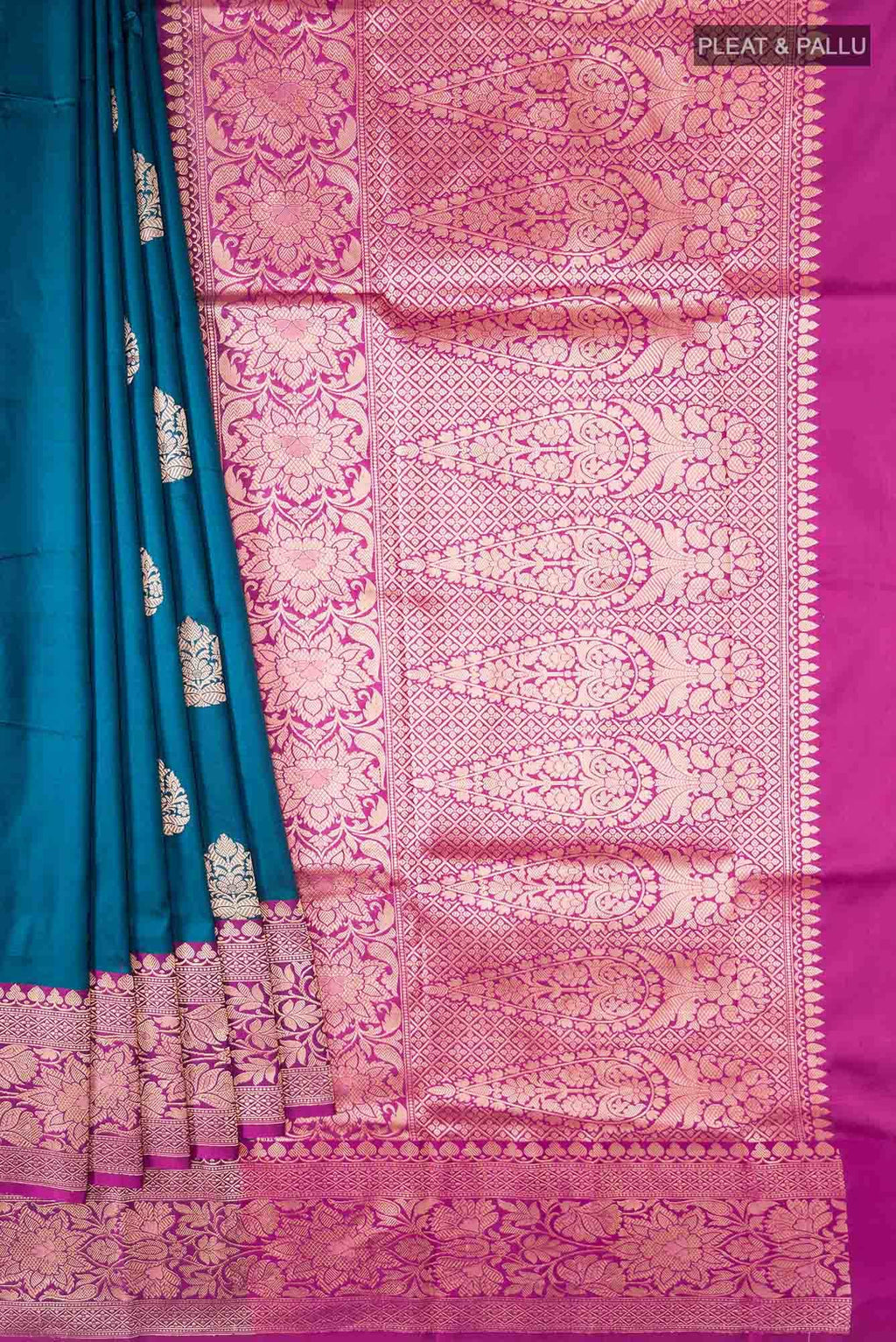 Blue Banarasi Katan Silk Saree