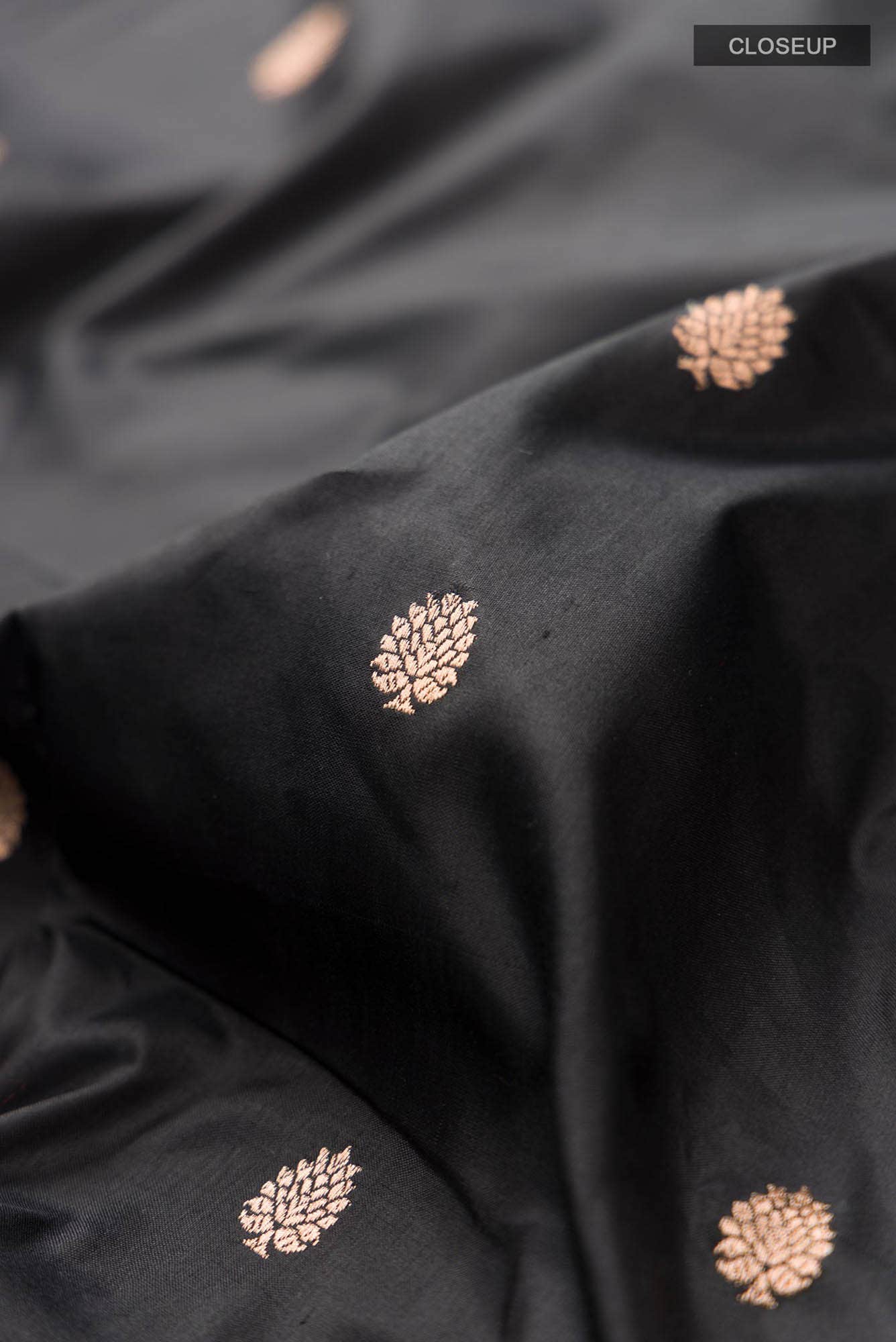 Black Banarasi Katan Silk Saree