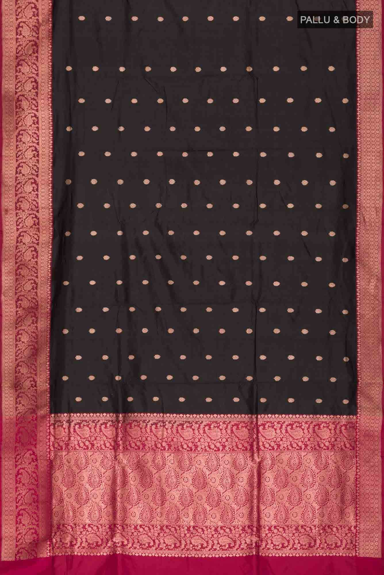 Black Banarasi Katan Silk Saree