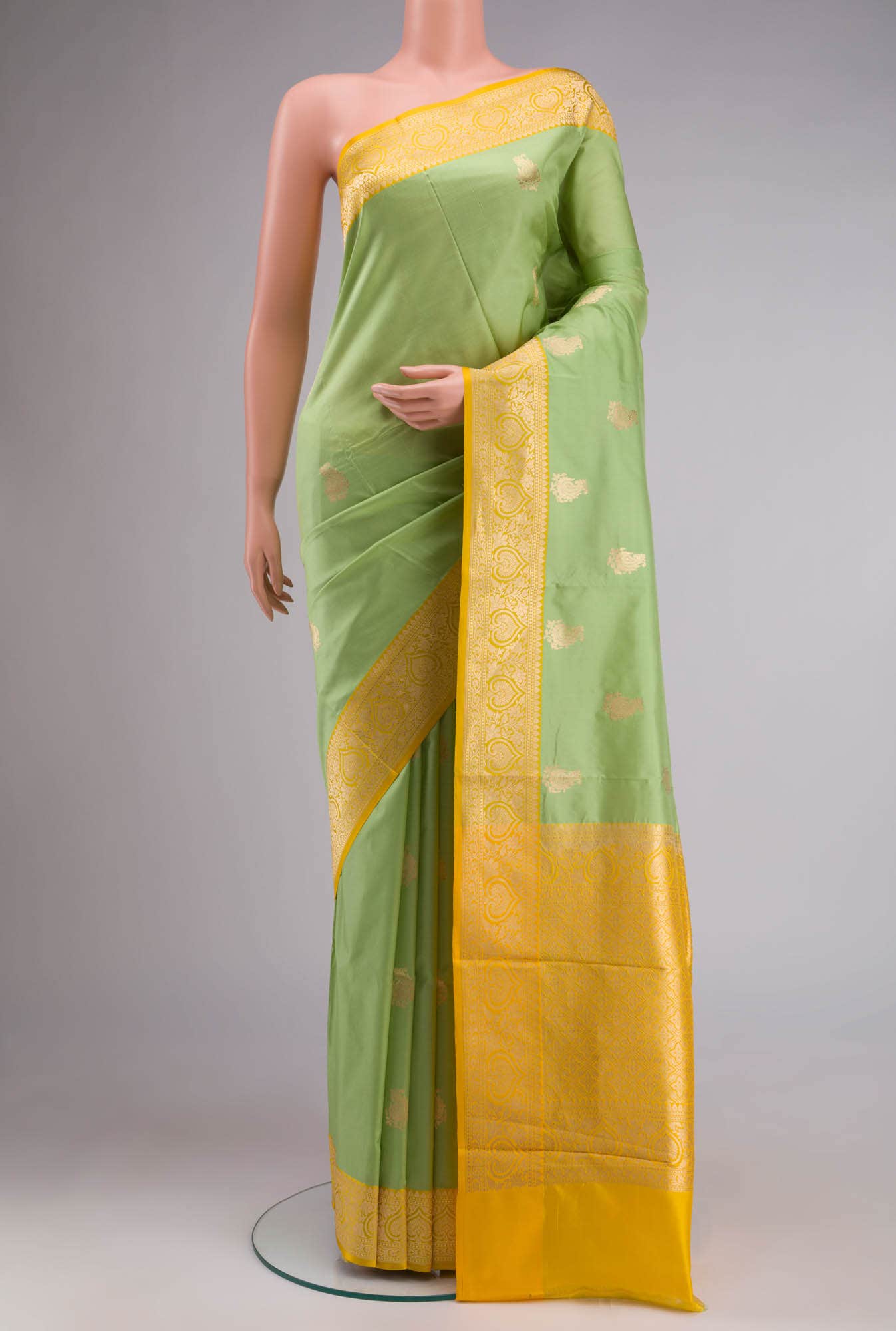Green Banarasi Katan Silk Saree