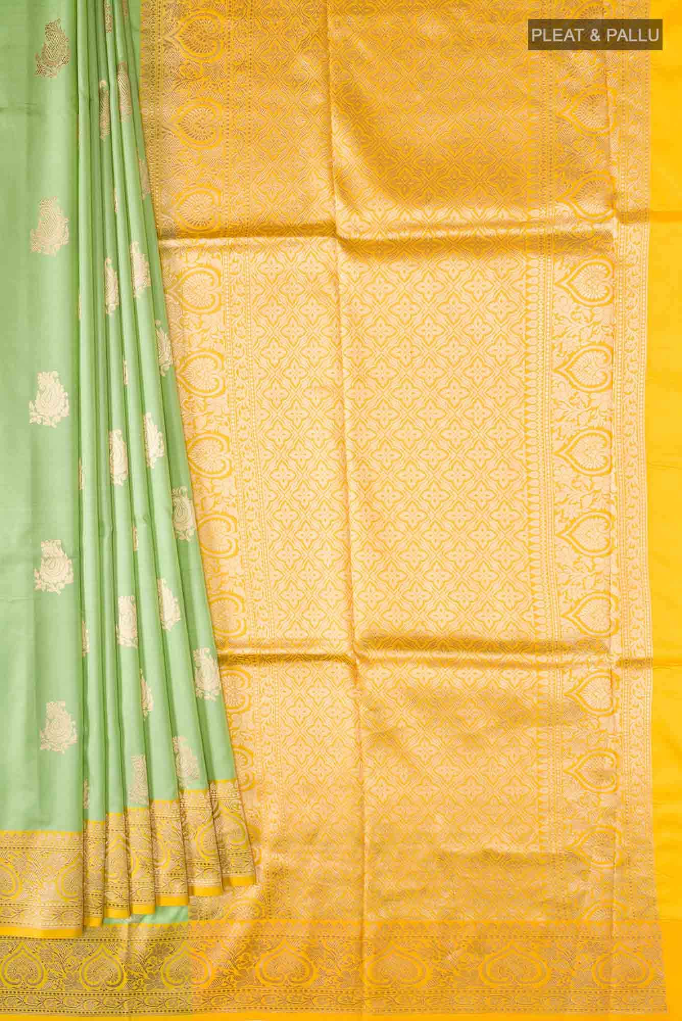 Green Banarasi Katan Silk Saree