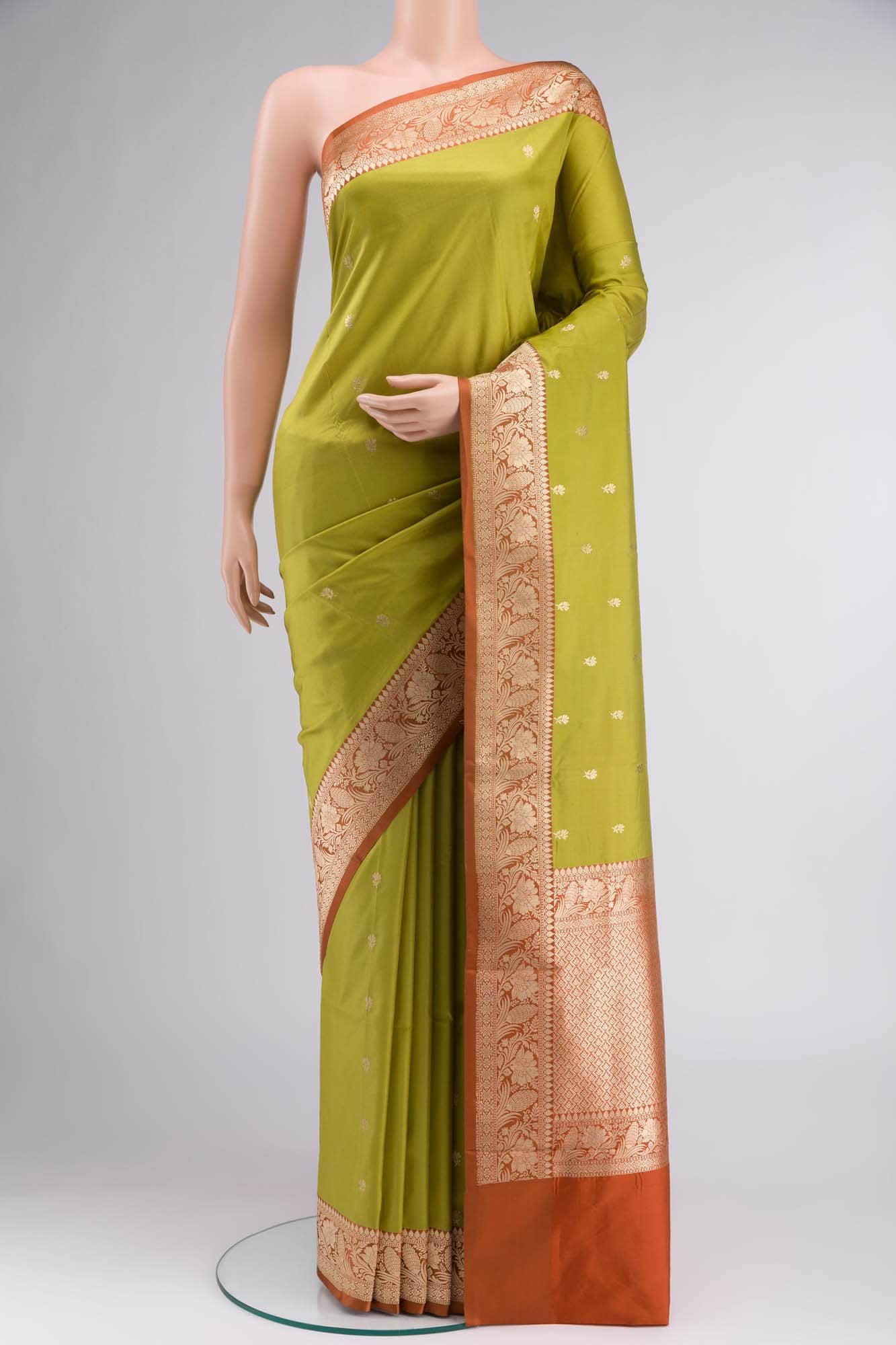 Green Banarasi Katan Silk Saree