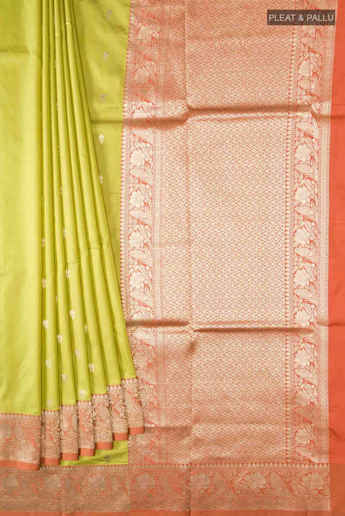 Green Banarasi Katan Silk Saree
