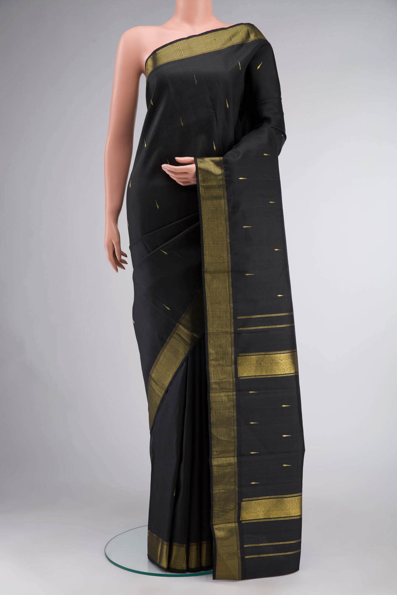 Black Kanchipuram Silk Saree