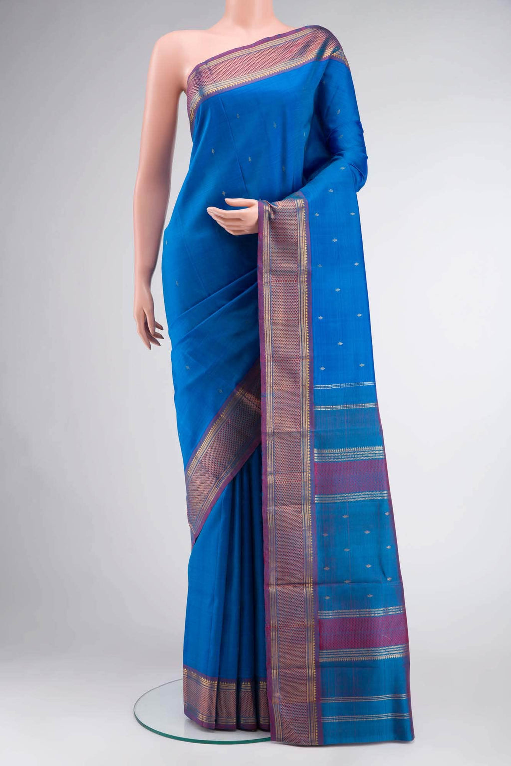 Blue Kanchipuram Silk Saree