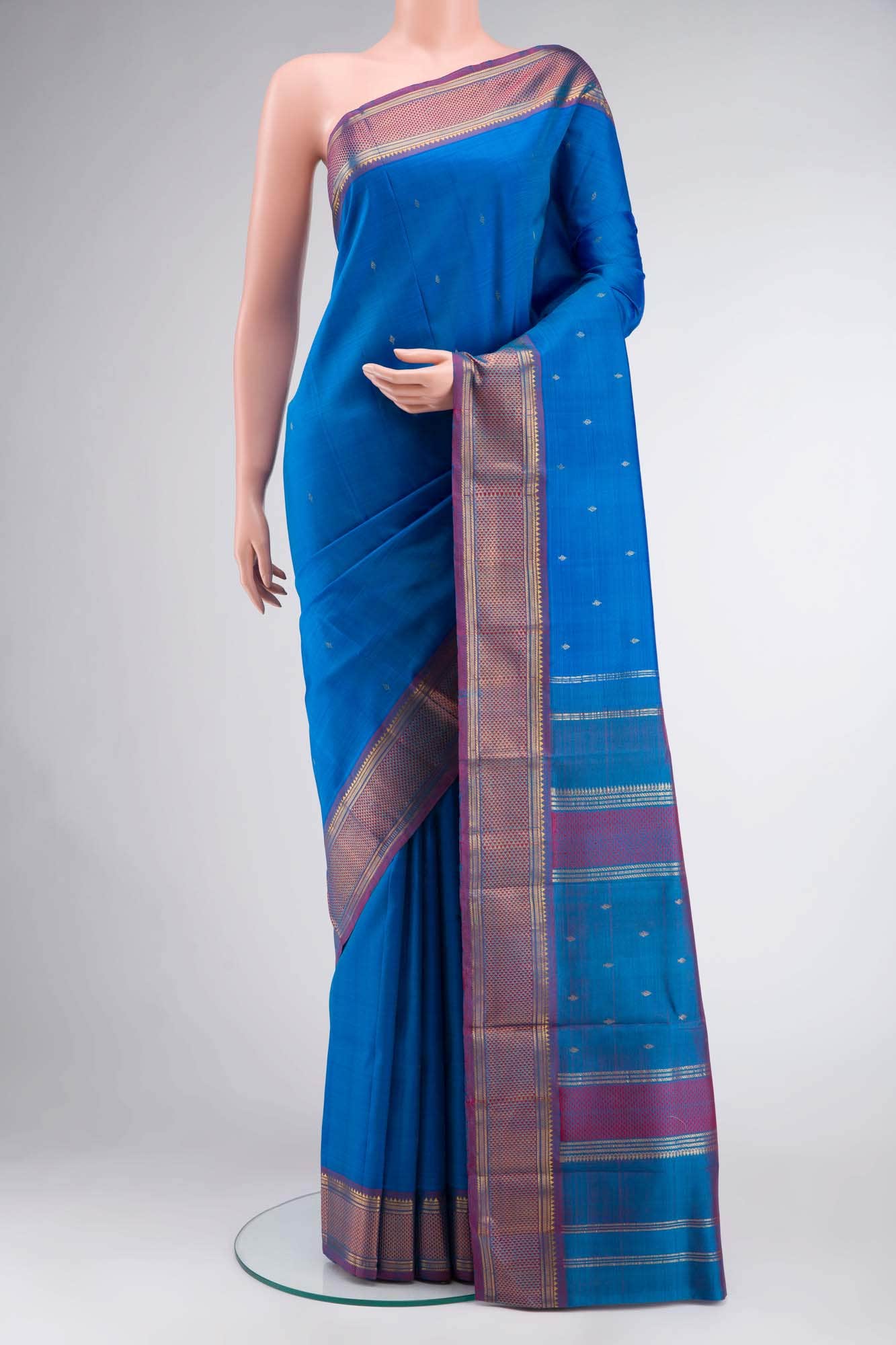 Blue Kanchipuram Silk Saree