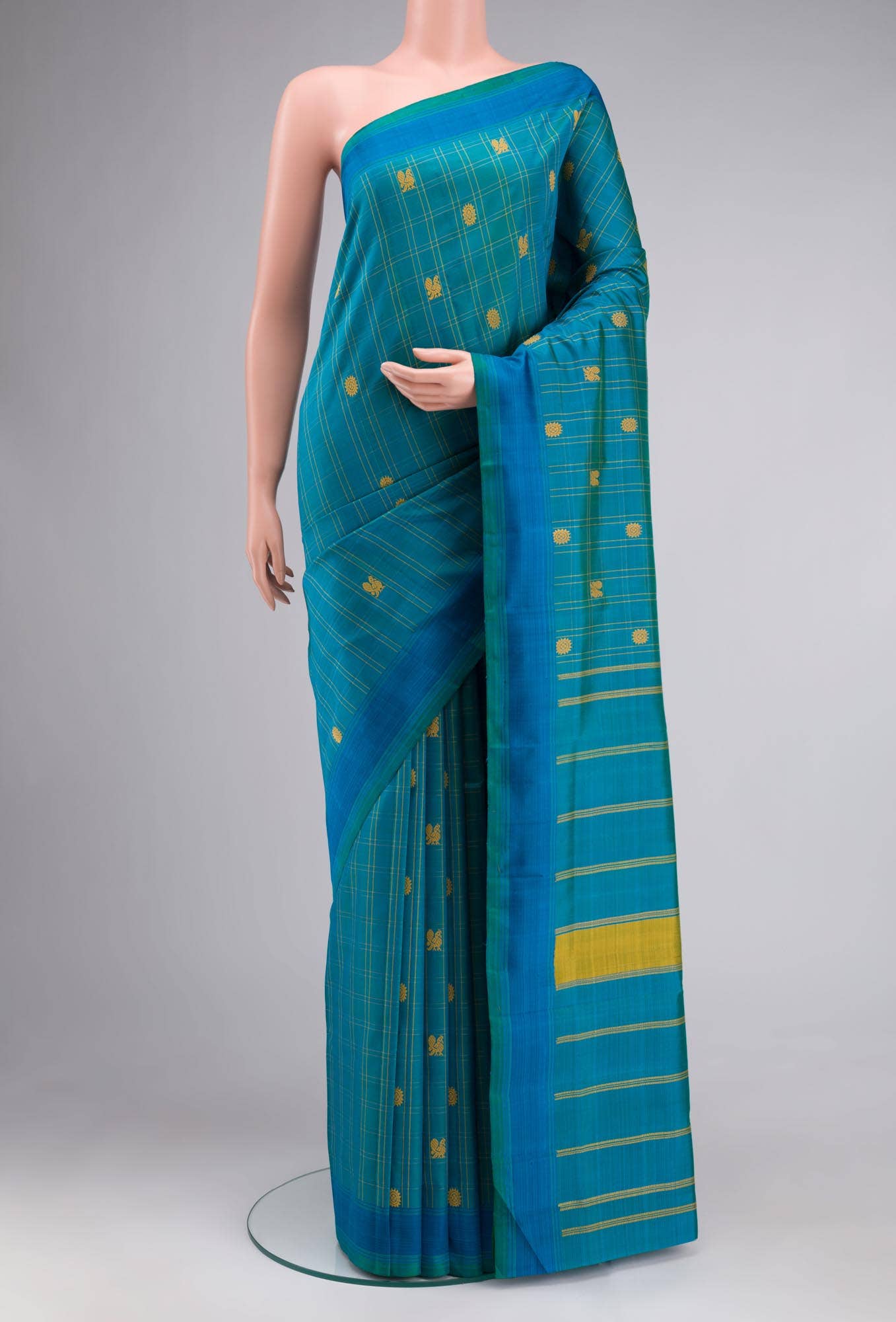Blue Kanchipuram Silk Saree