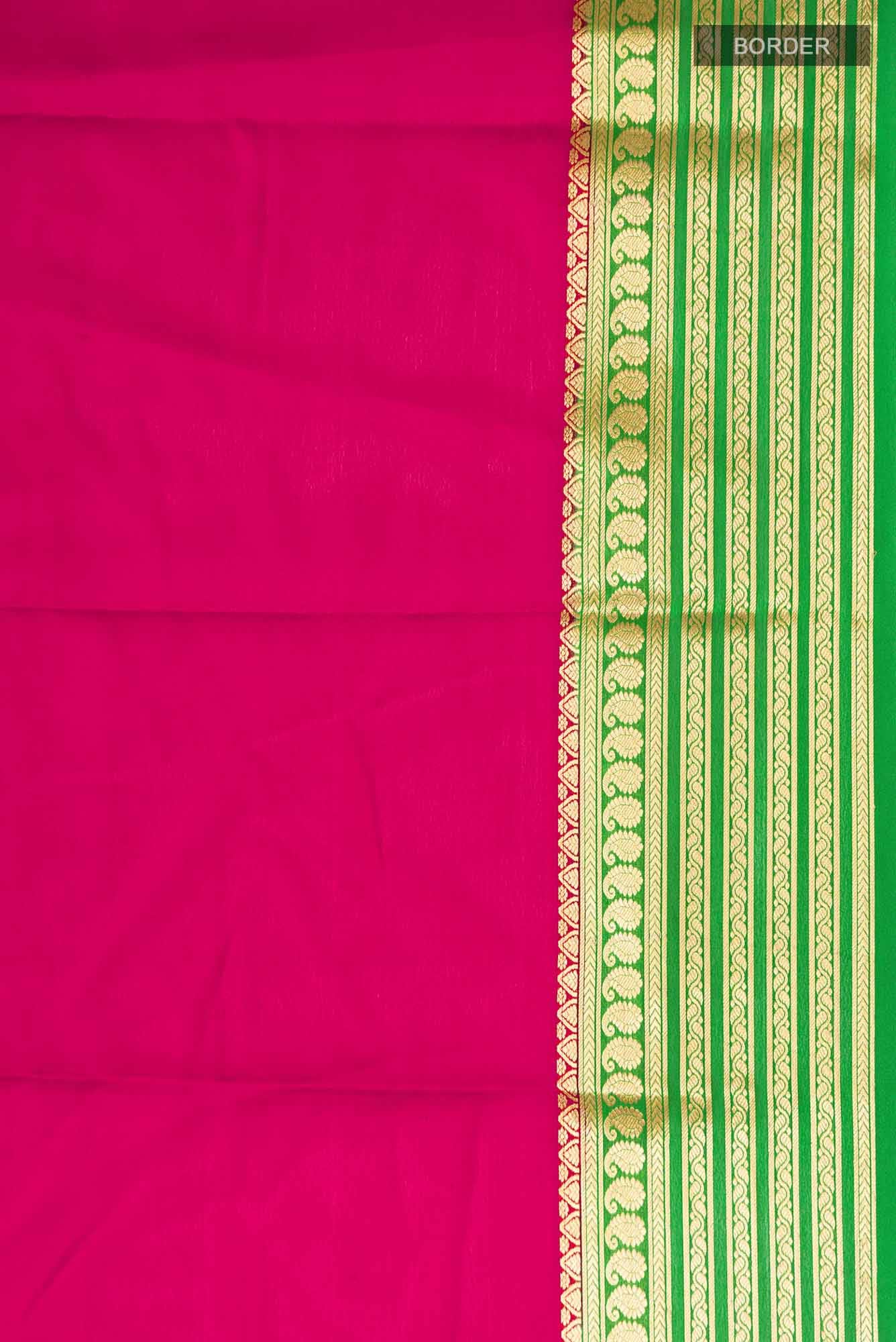 Pink Mysore Crepe Saree