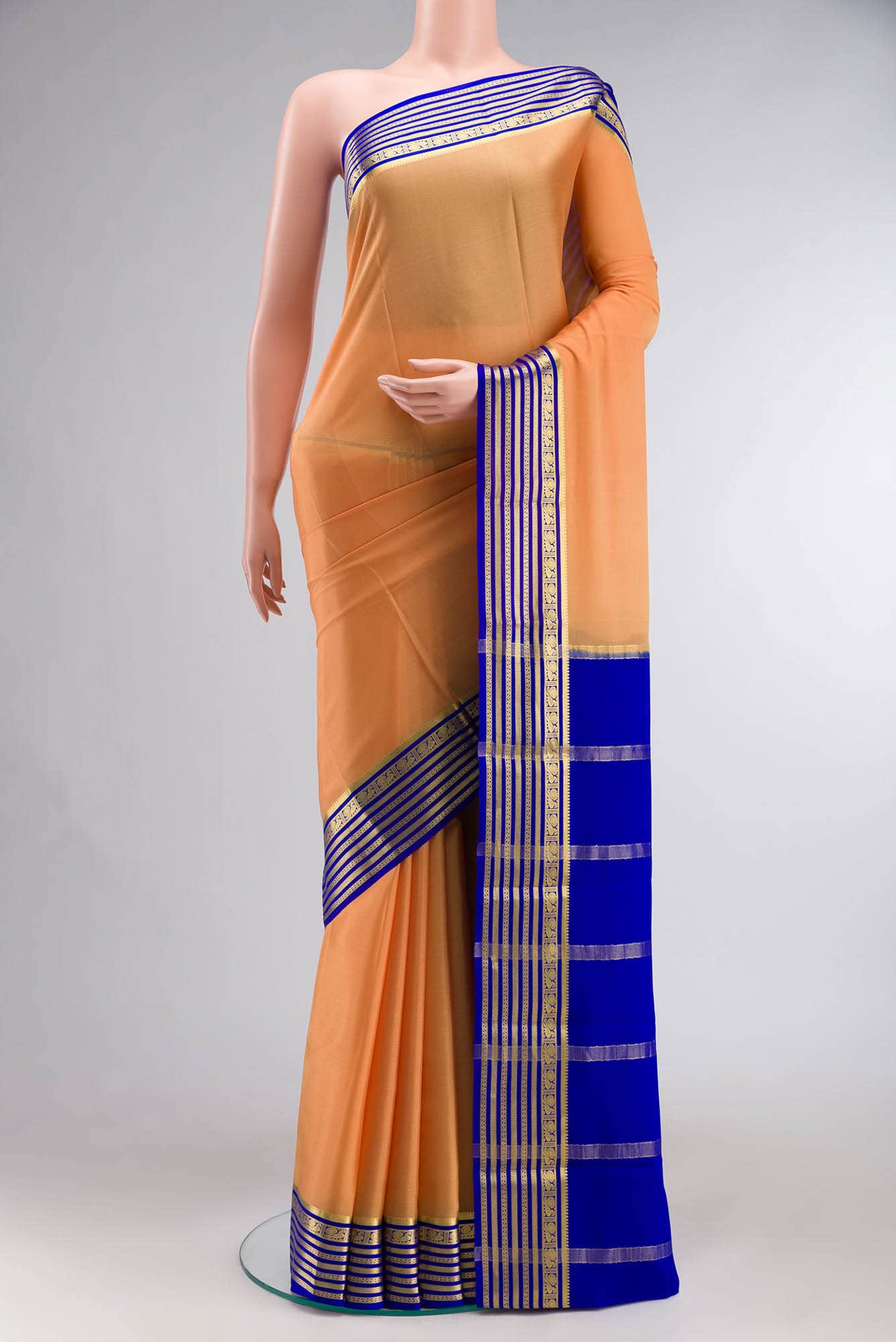 Orange Mysore Crepe Saree