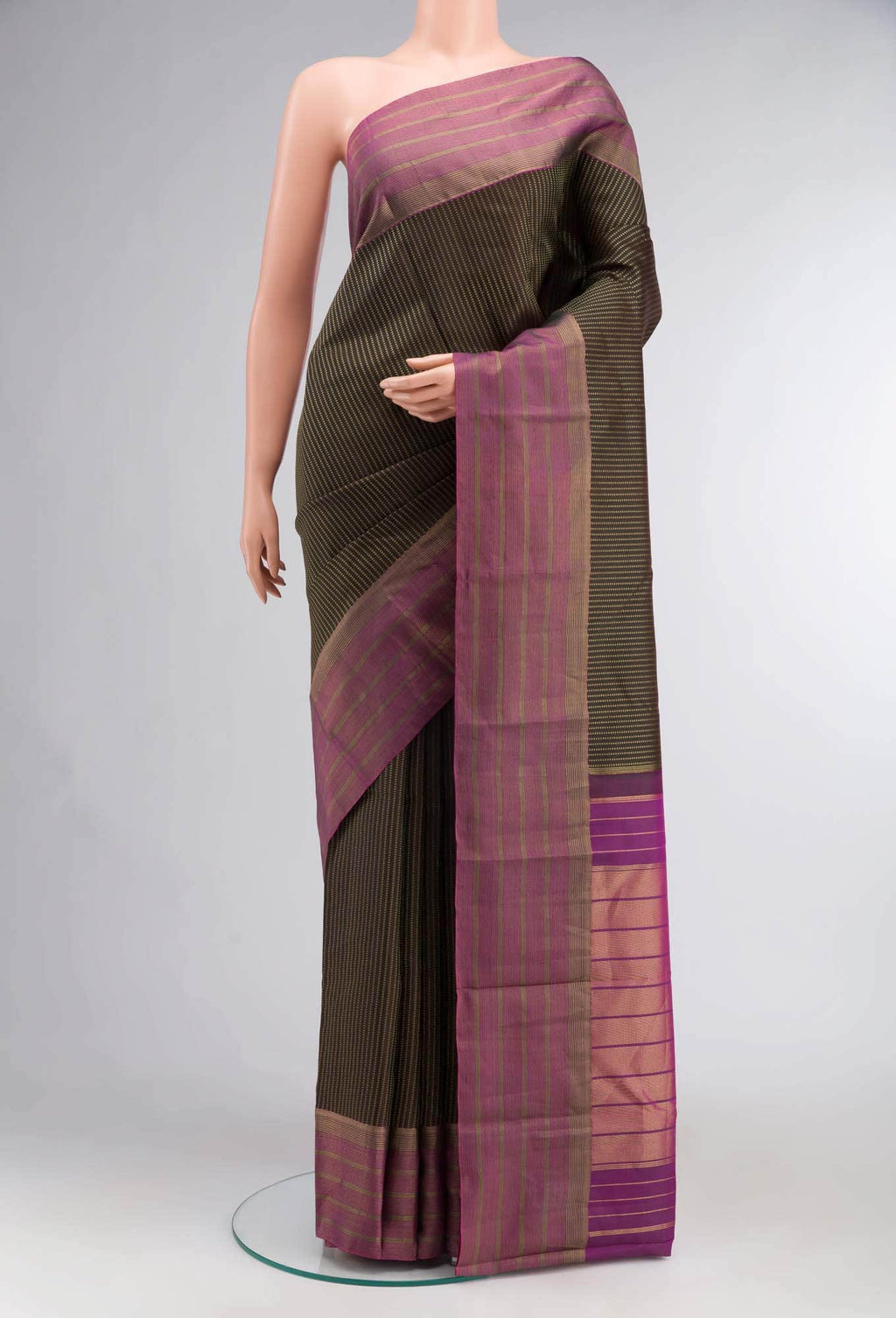 Black Kanchipuram Silk Saree