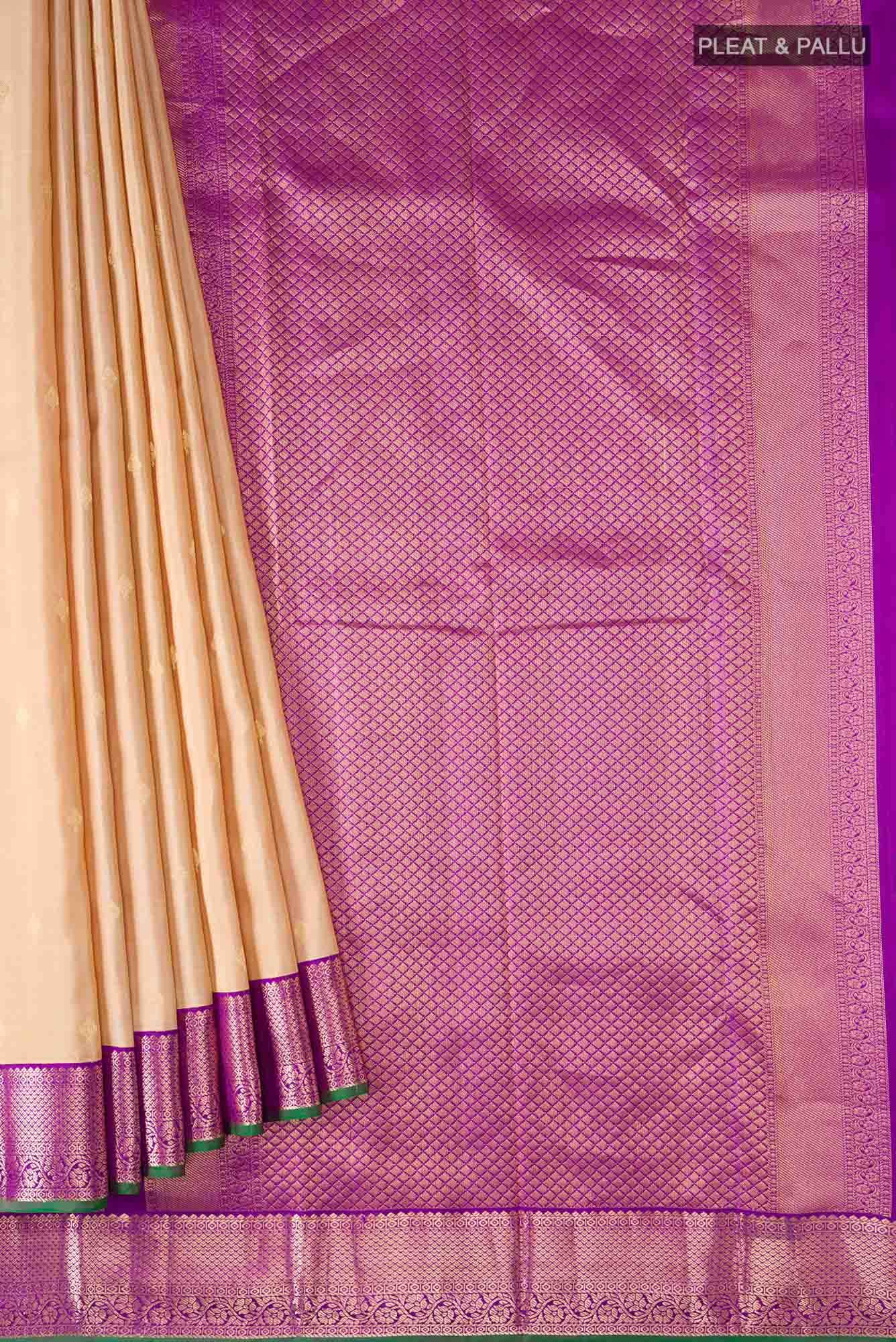 Beige Kanchipuram Silk Saree