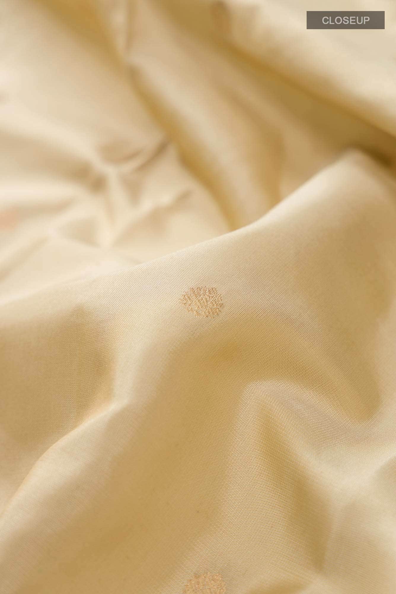 Beige Kanchipuram Silk Saree