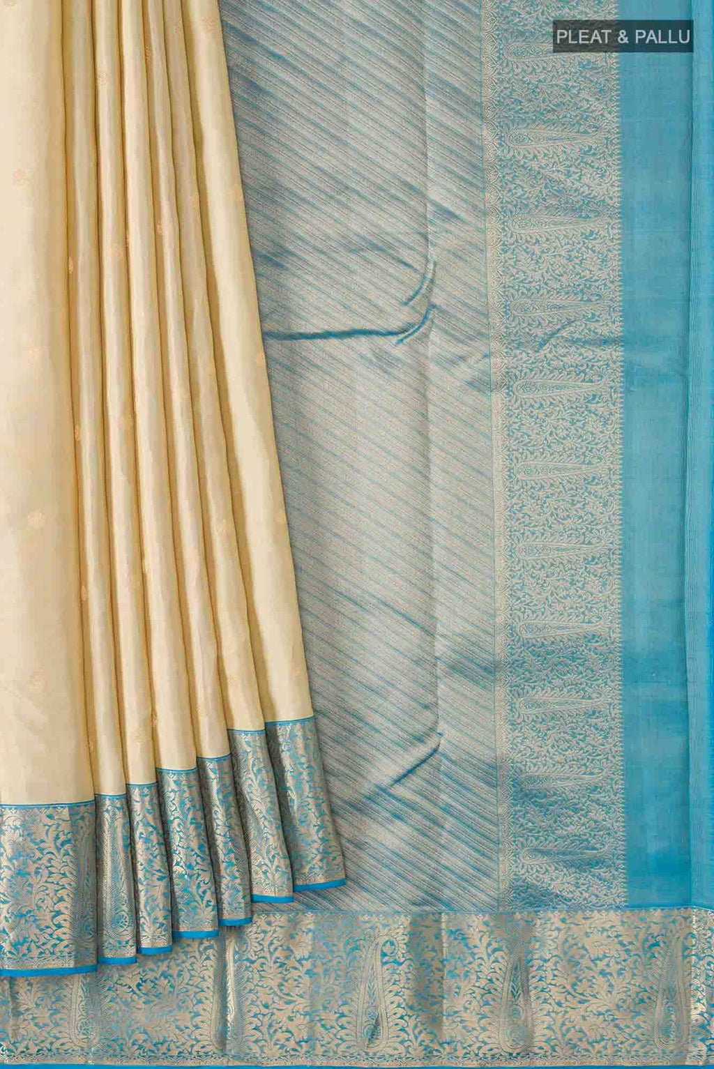 Beige Kanchipuram Silk Saree