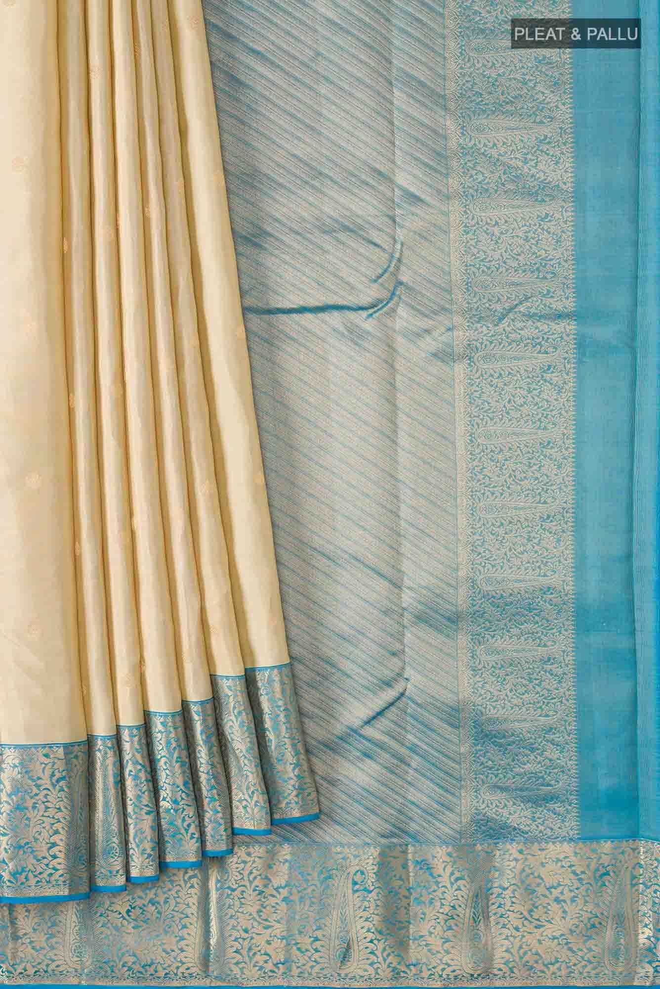Beige Kanchipuram Silk Saree
