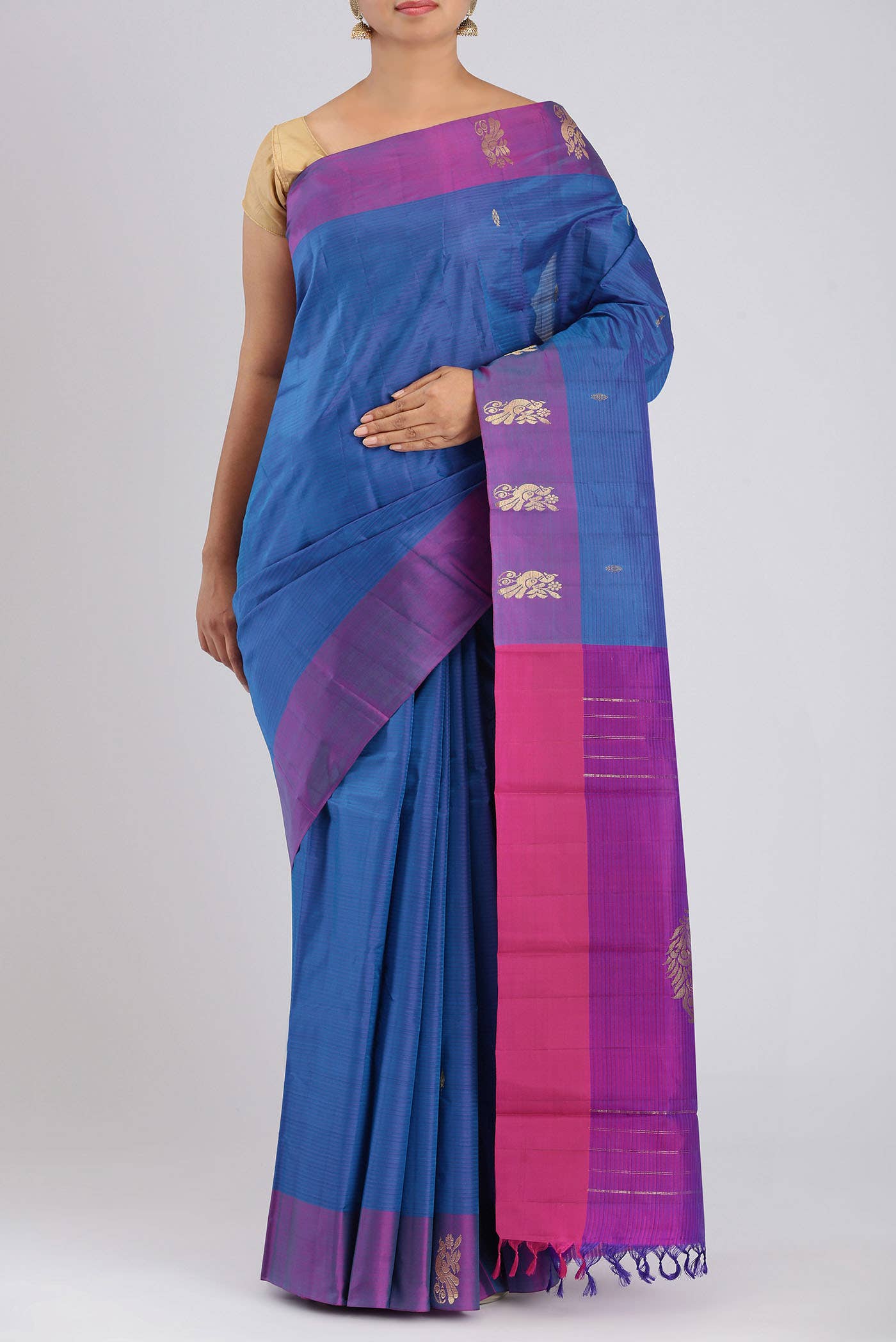 Blue Kanchipuram Silk Saree