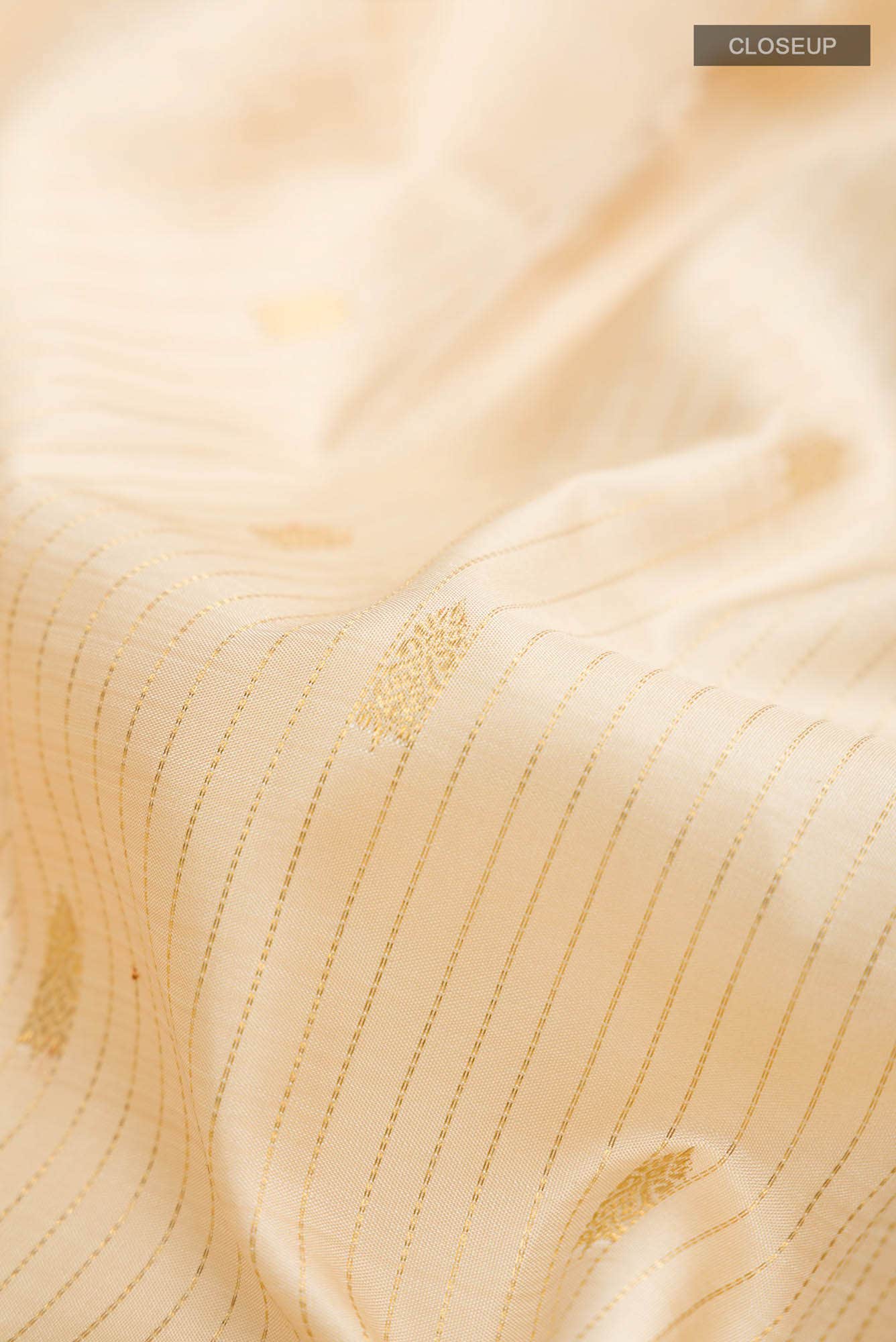 Cream Kanchipuram Silk Saree