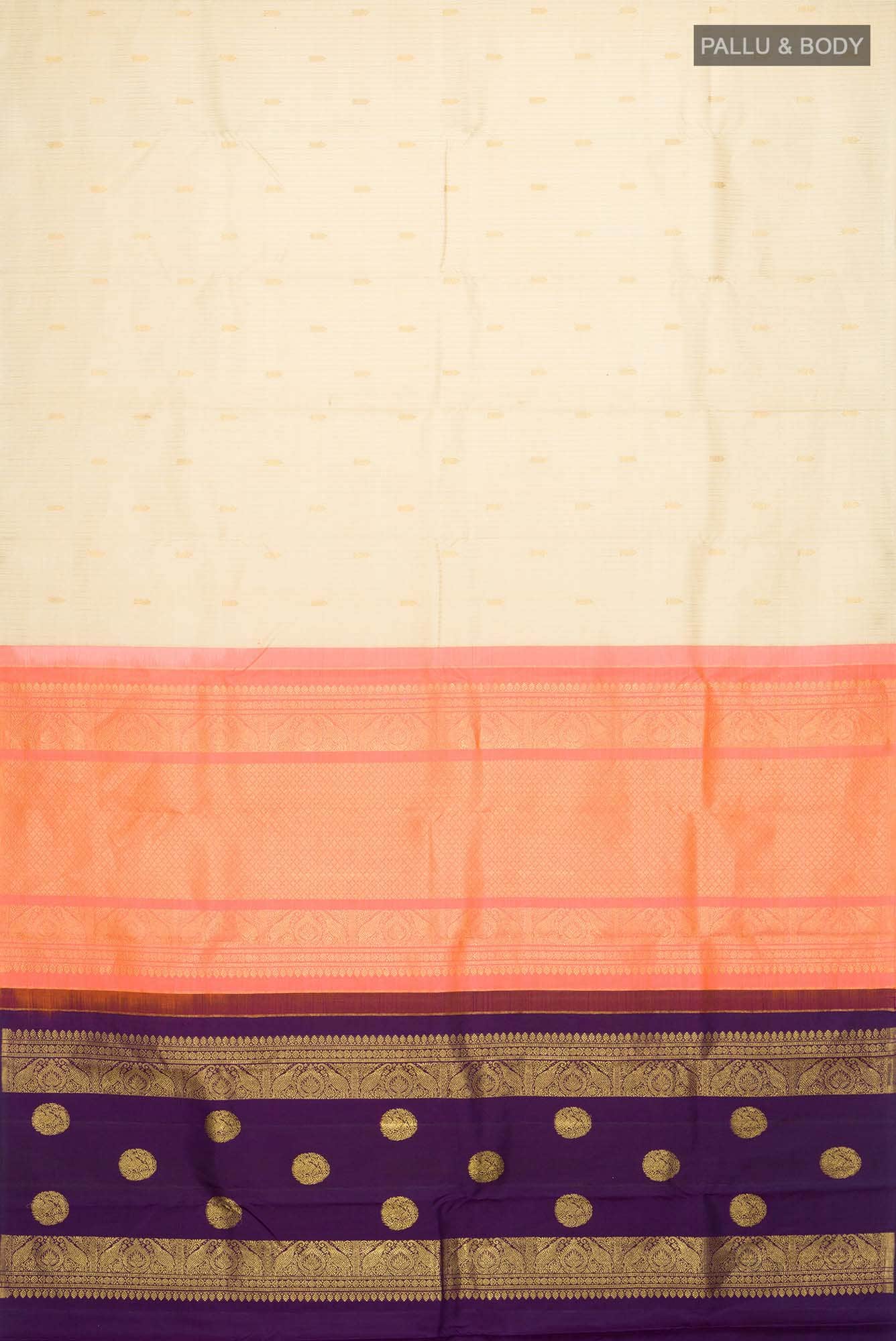 Cream Kanchipuram Silk Saree